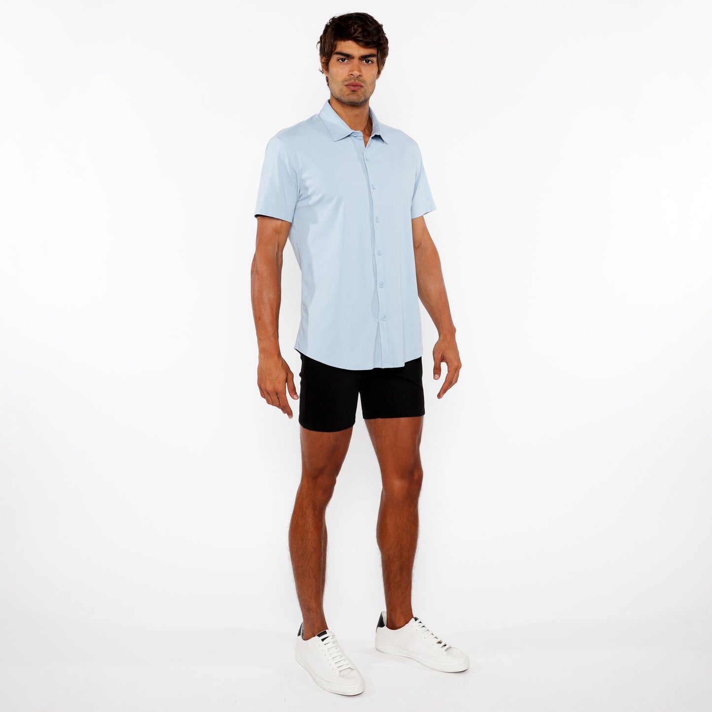 Blue Dew Jersey Knit Shirt