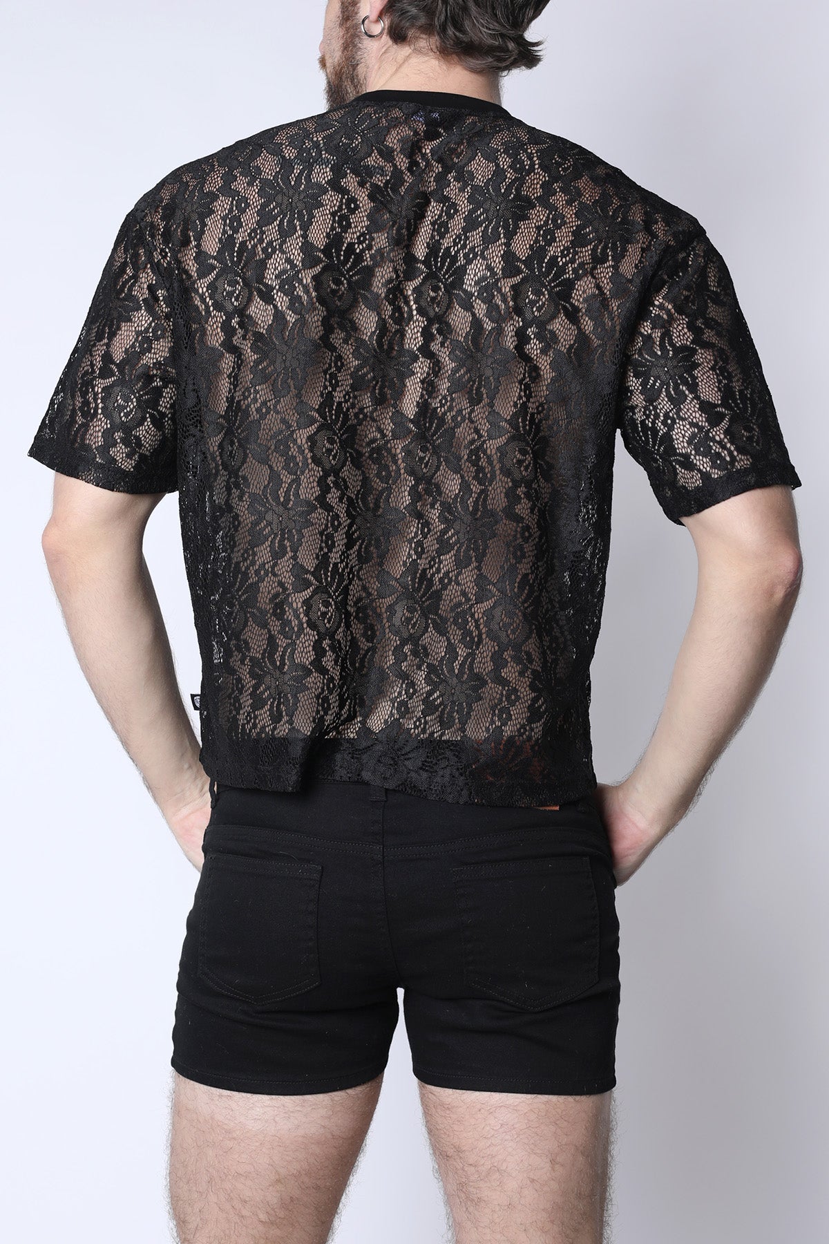 Black Lace Crop Tee