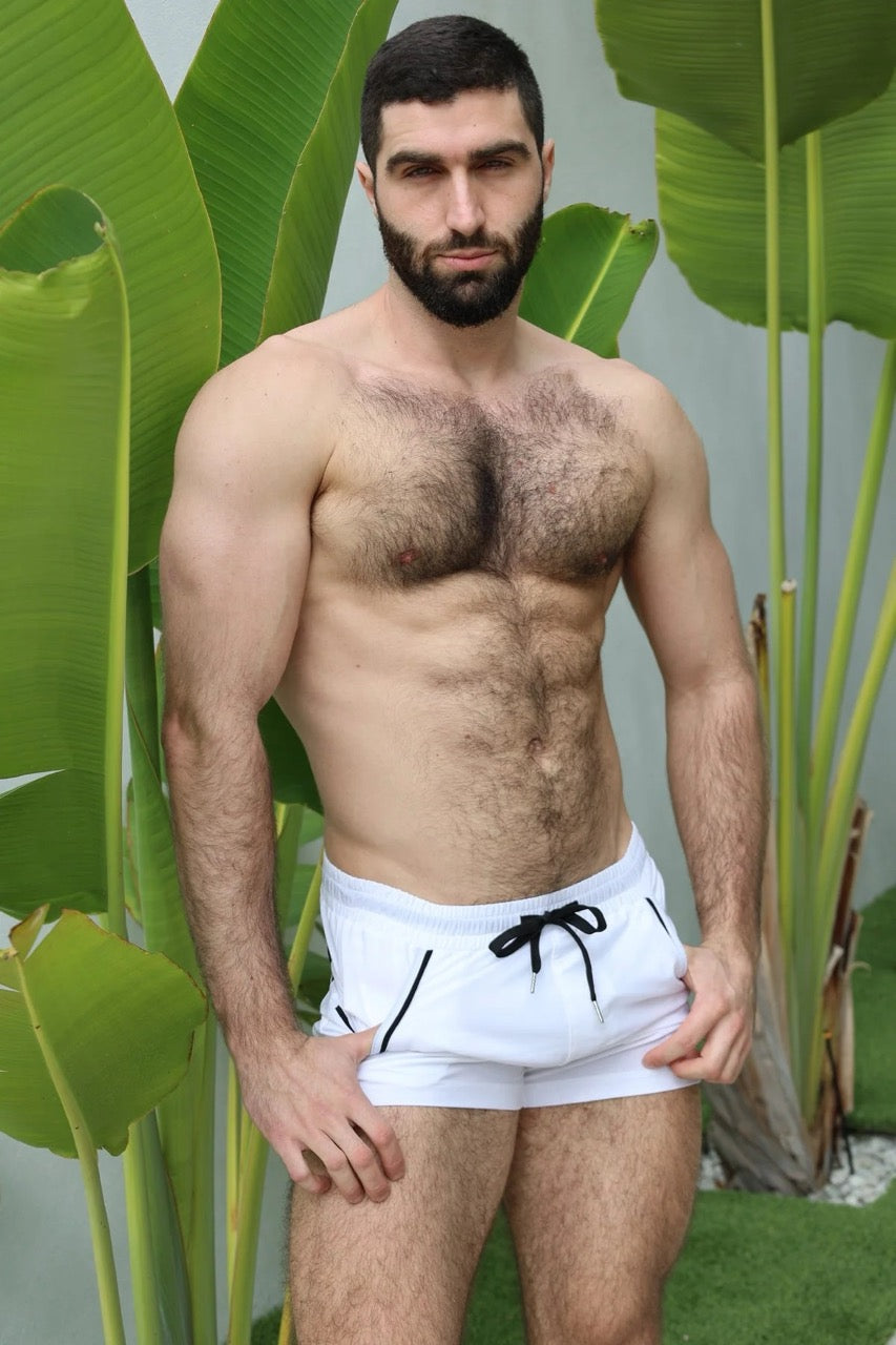 White Cruisin' Swim Trunk