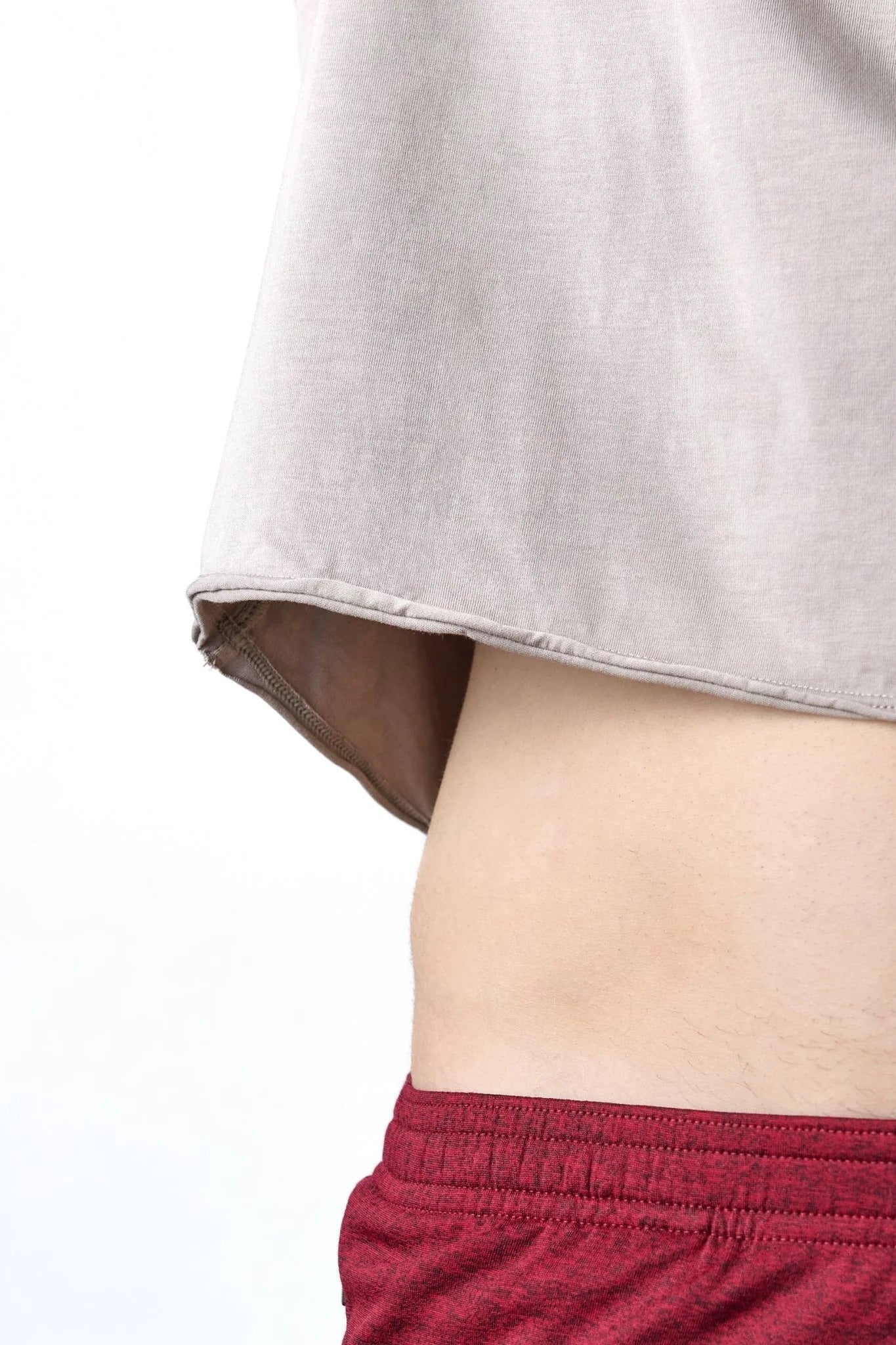 Taupe Raw Crop Tee