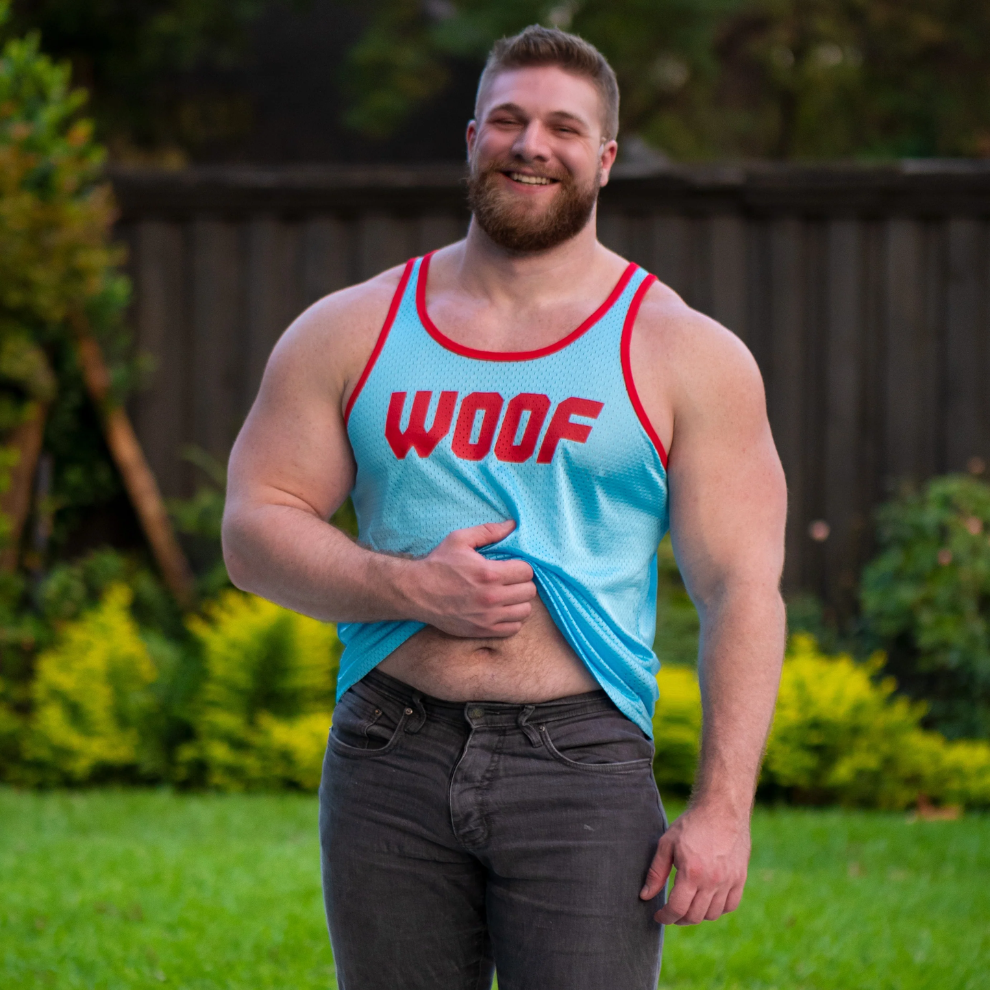 Sky/Red Woof Tank