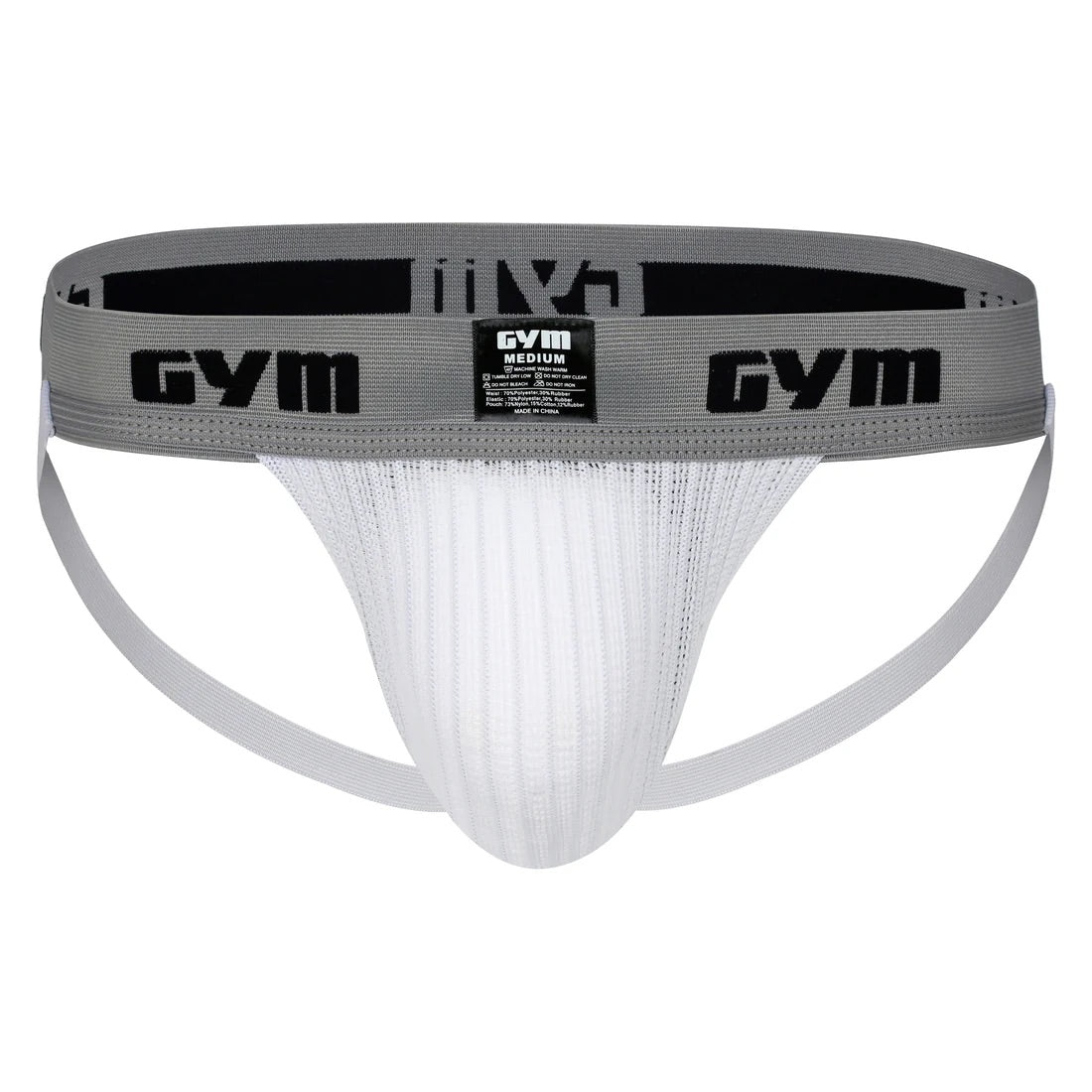 GYM White Workout Jock