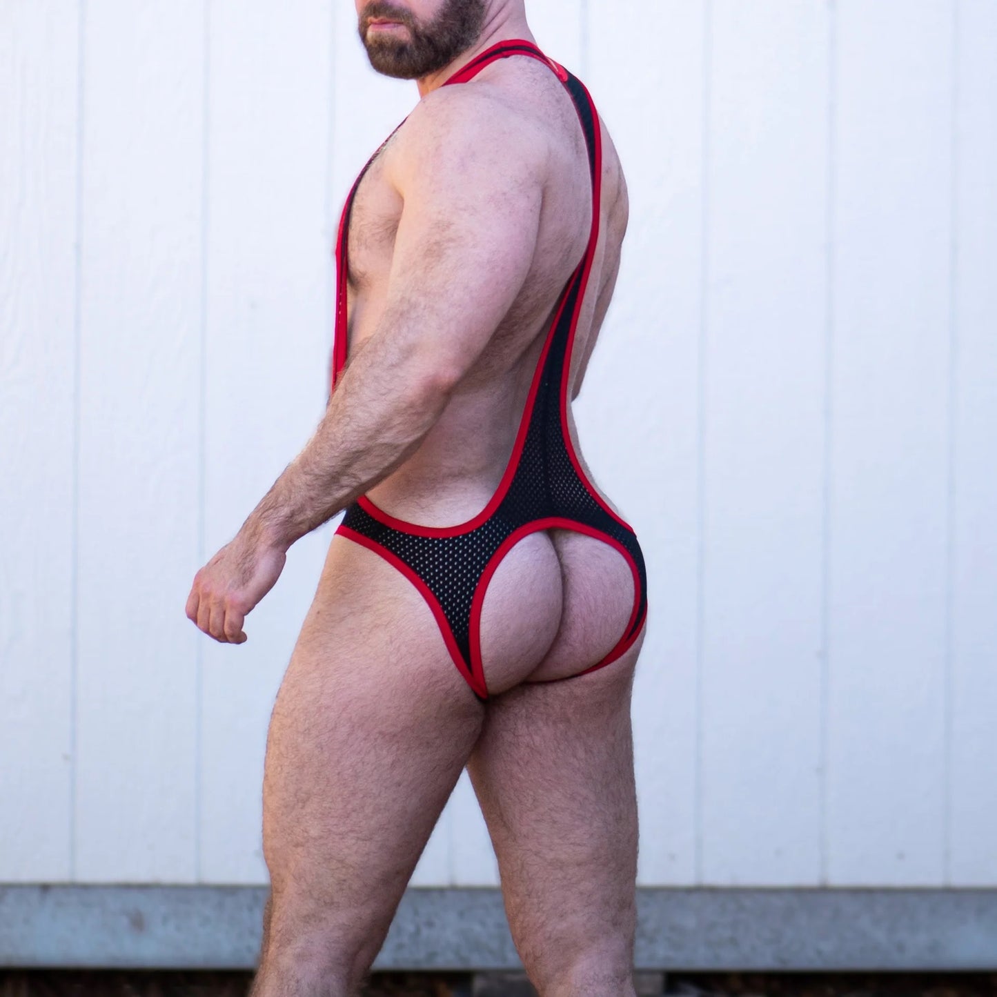 Black/Red Mesh Pro Bodysuit