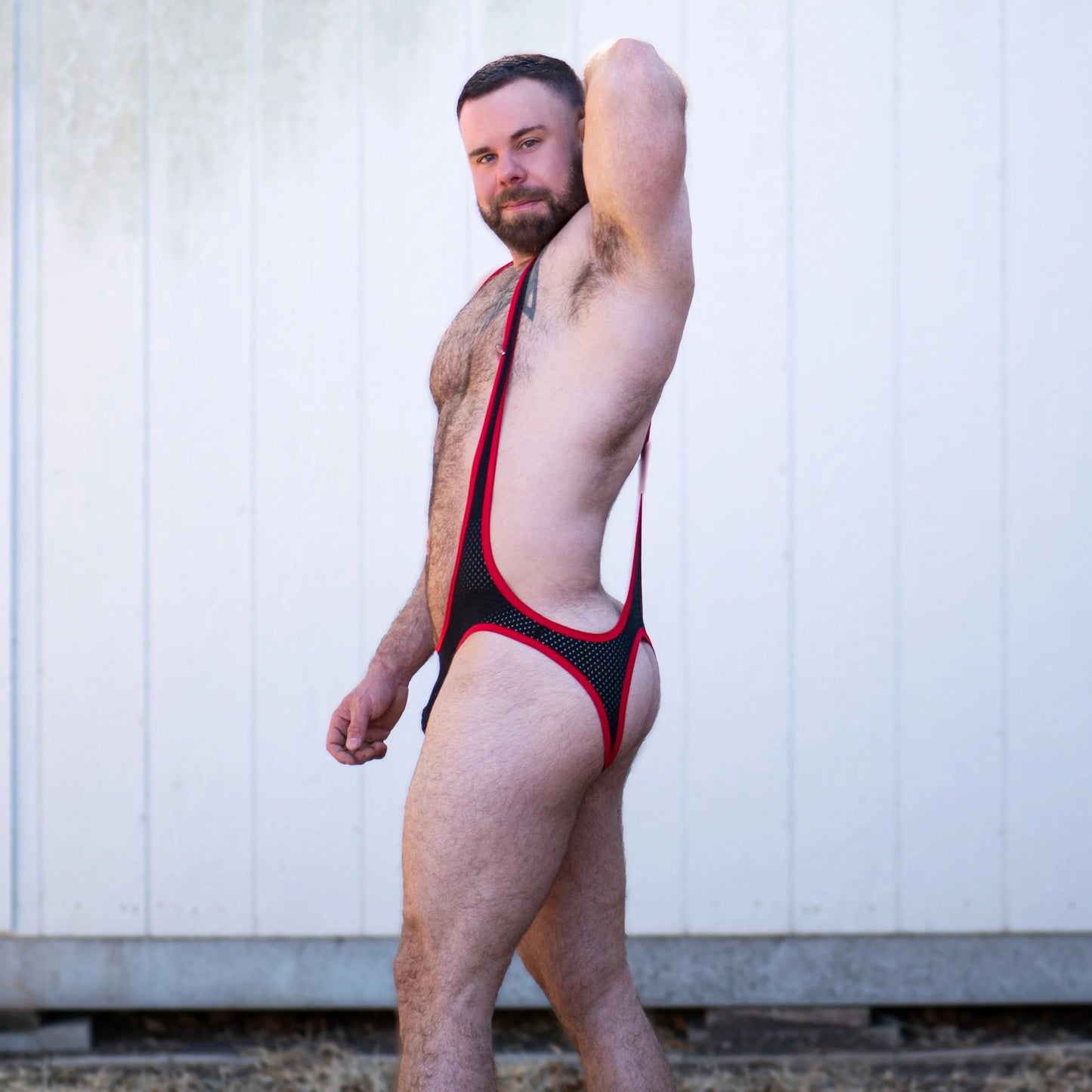 Black/Red Mesh Pro Bodysuit