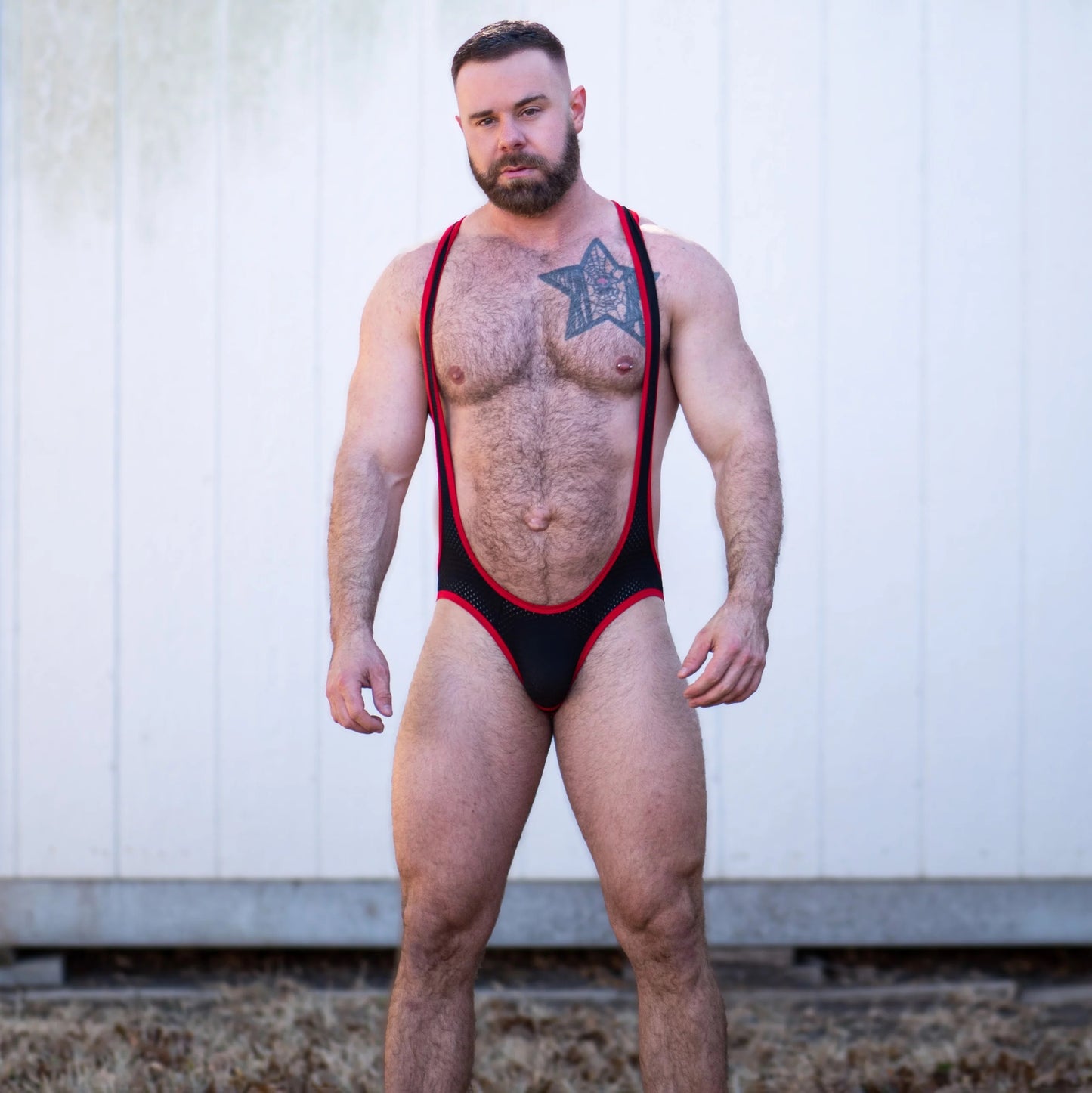 Black/Red Mesh Pro Bodysuit