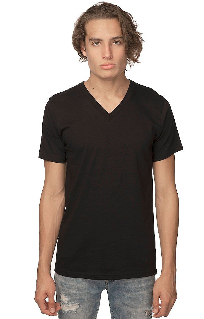 Black Cotton V-Neck