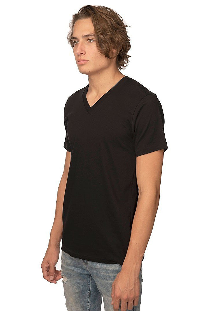 Black Cotton V-Neck