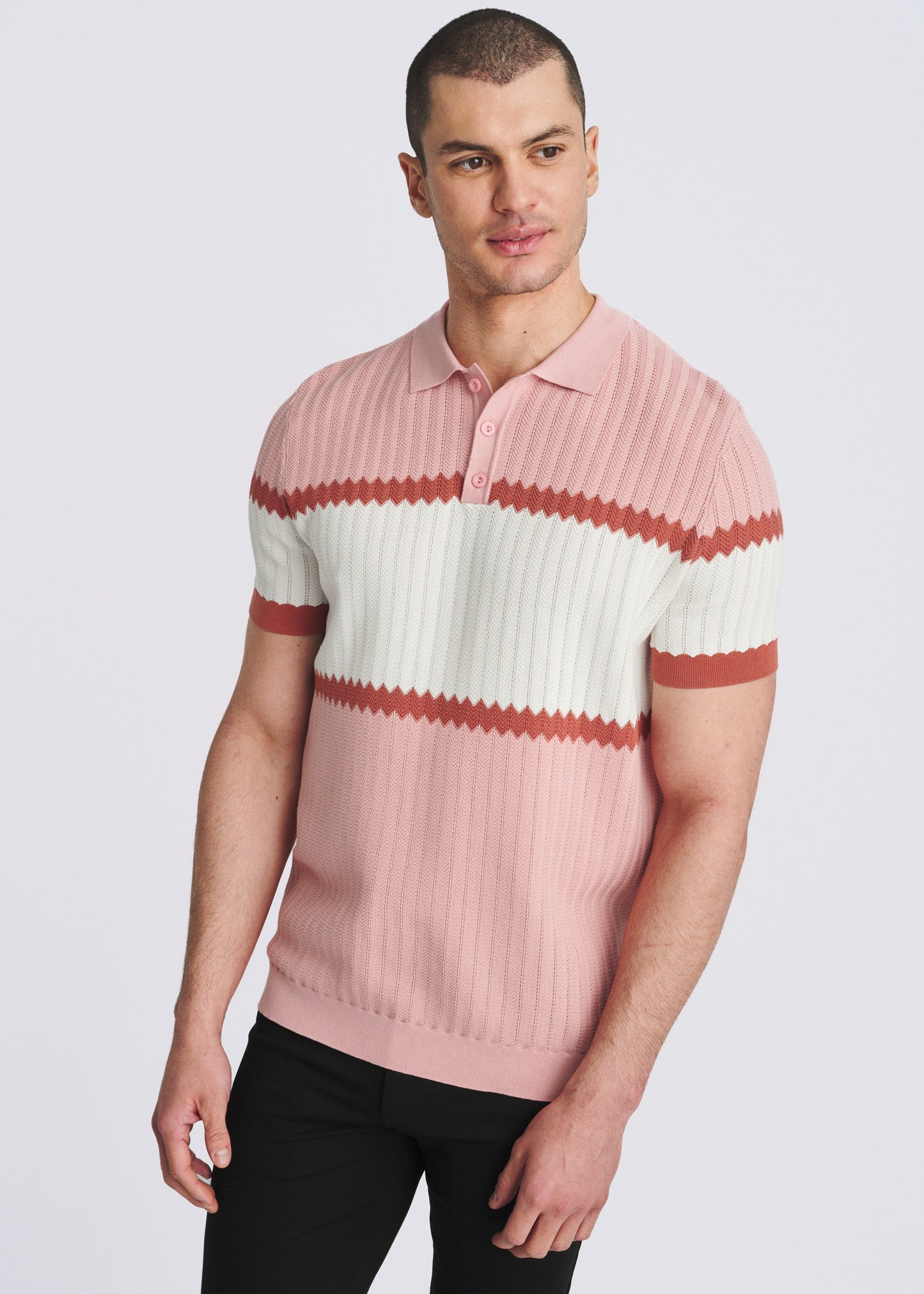 Flamingo Color Block Polo