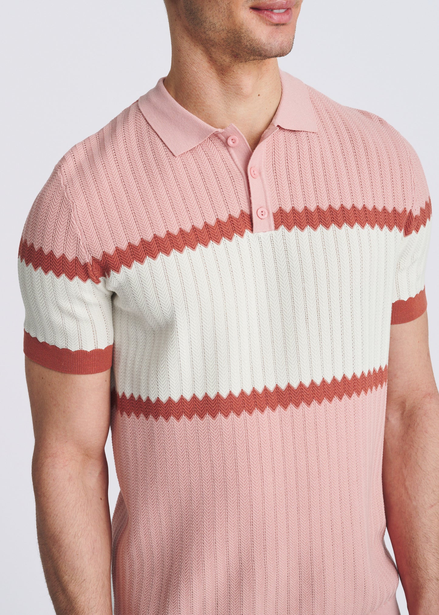 Flamingo Color Block Polo