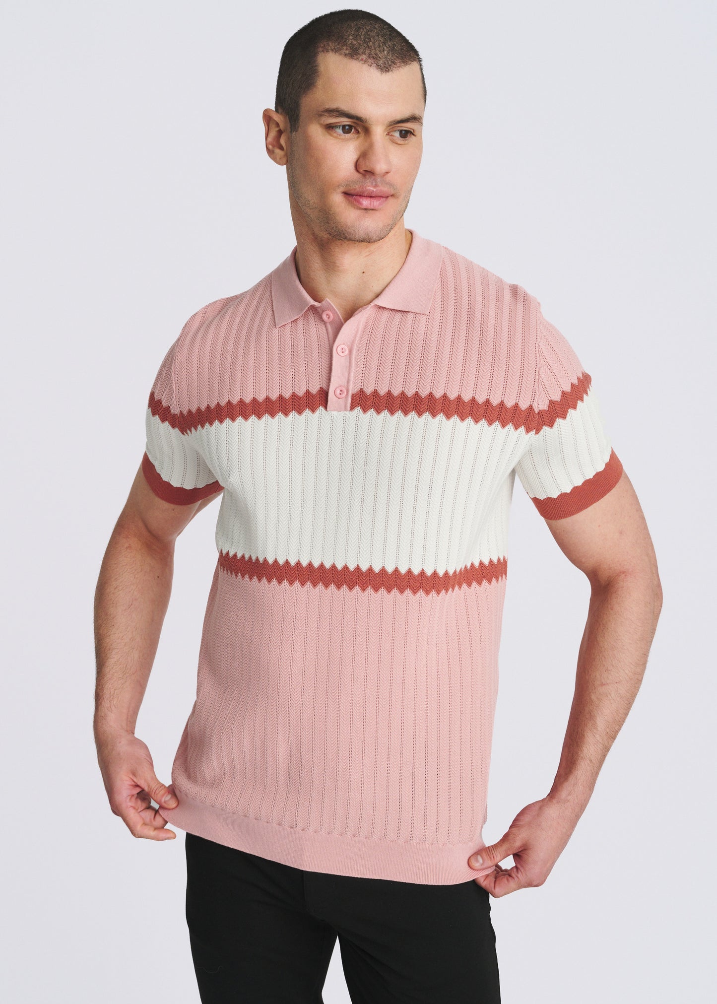 Flamingo Color Block Polo