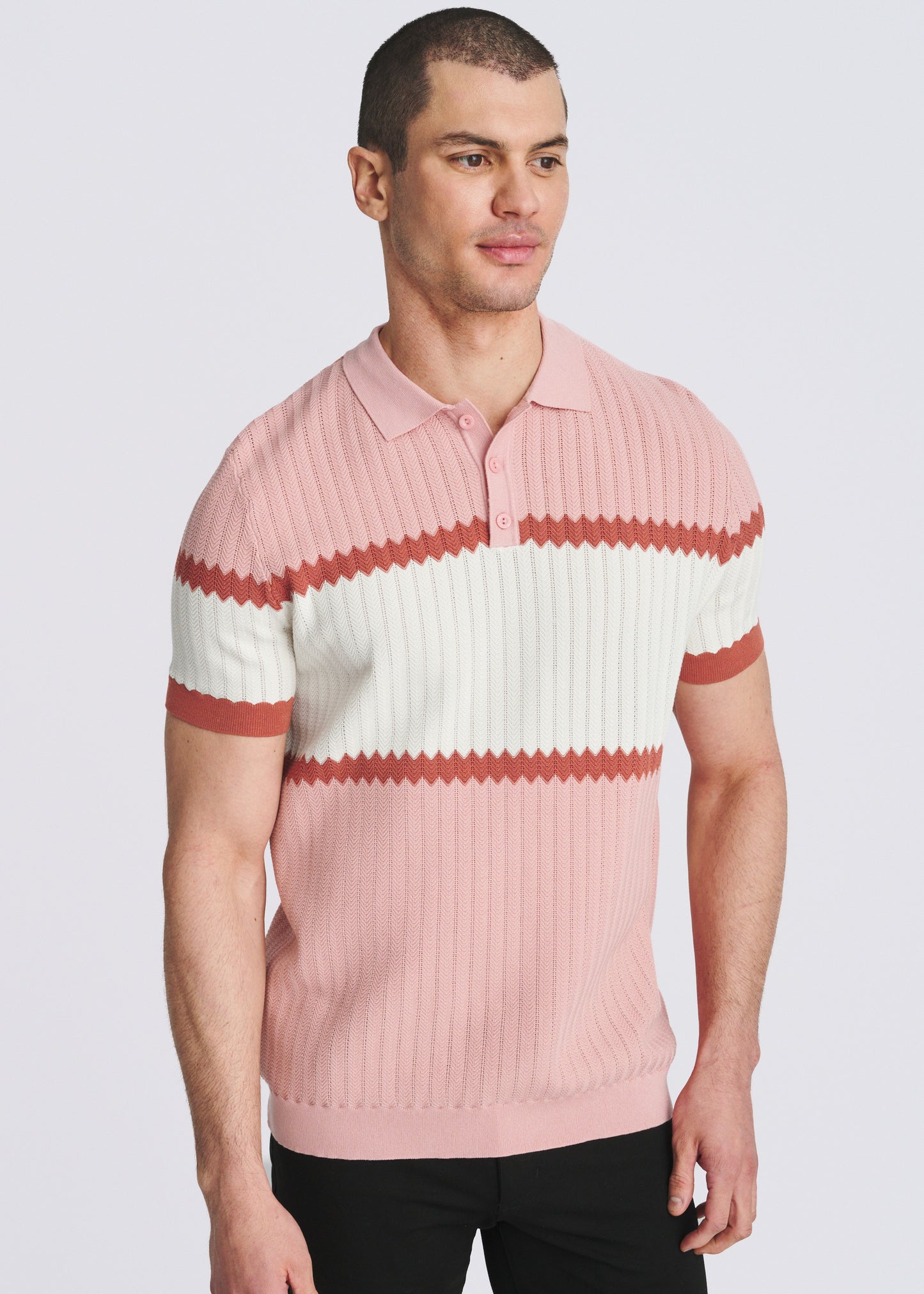 Flamingo Color Block Polo