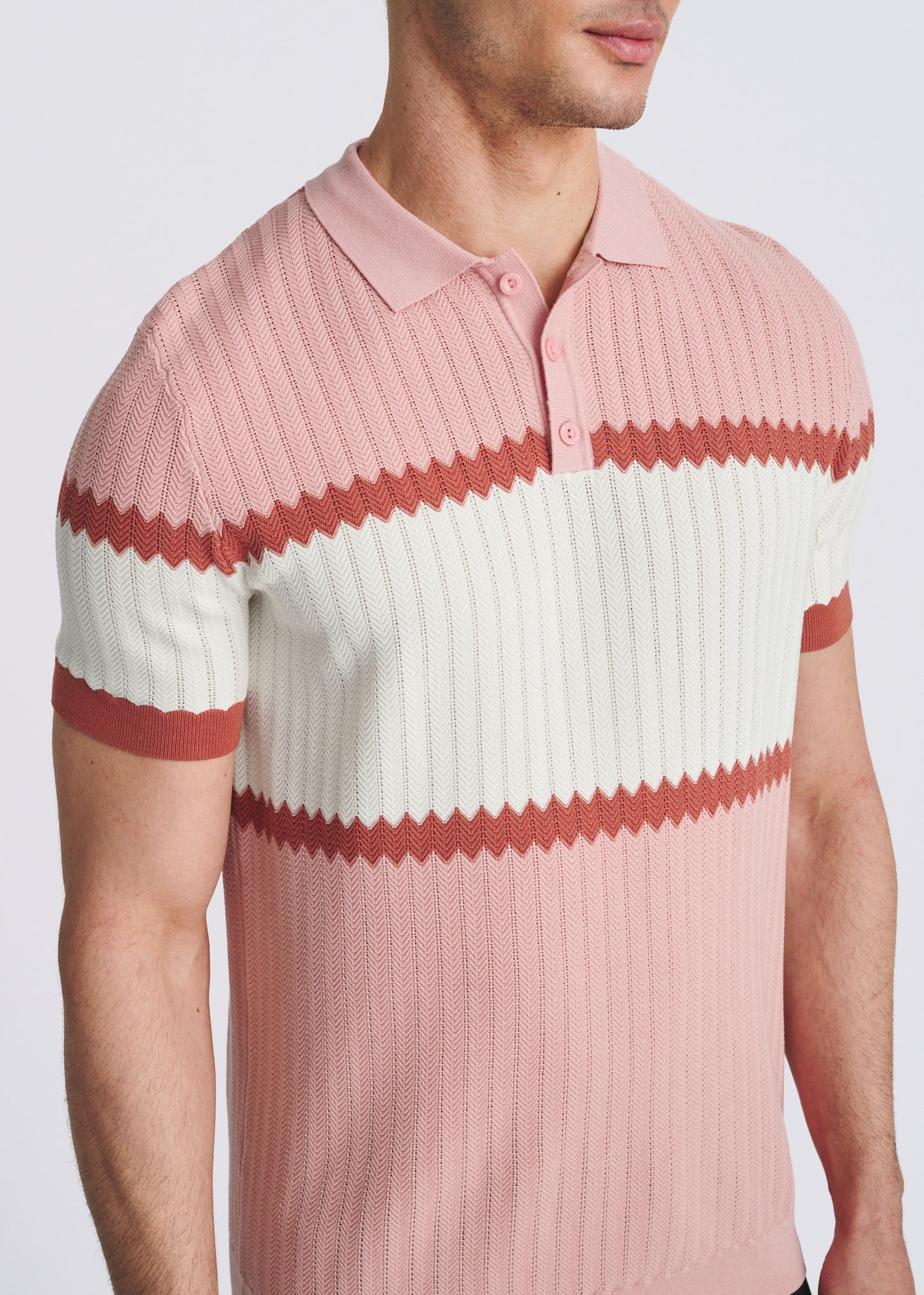 Flamingo Color Block Polo
