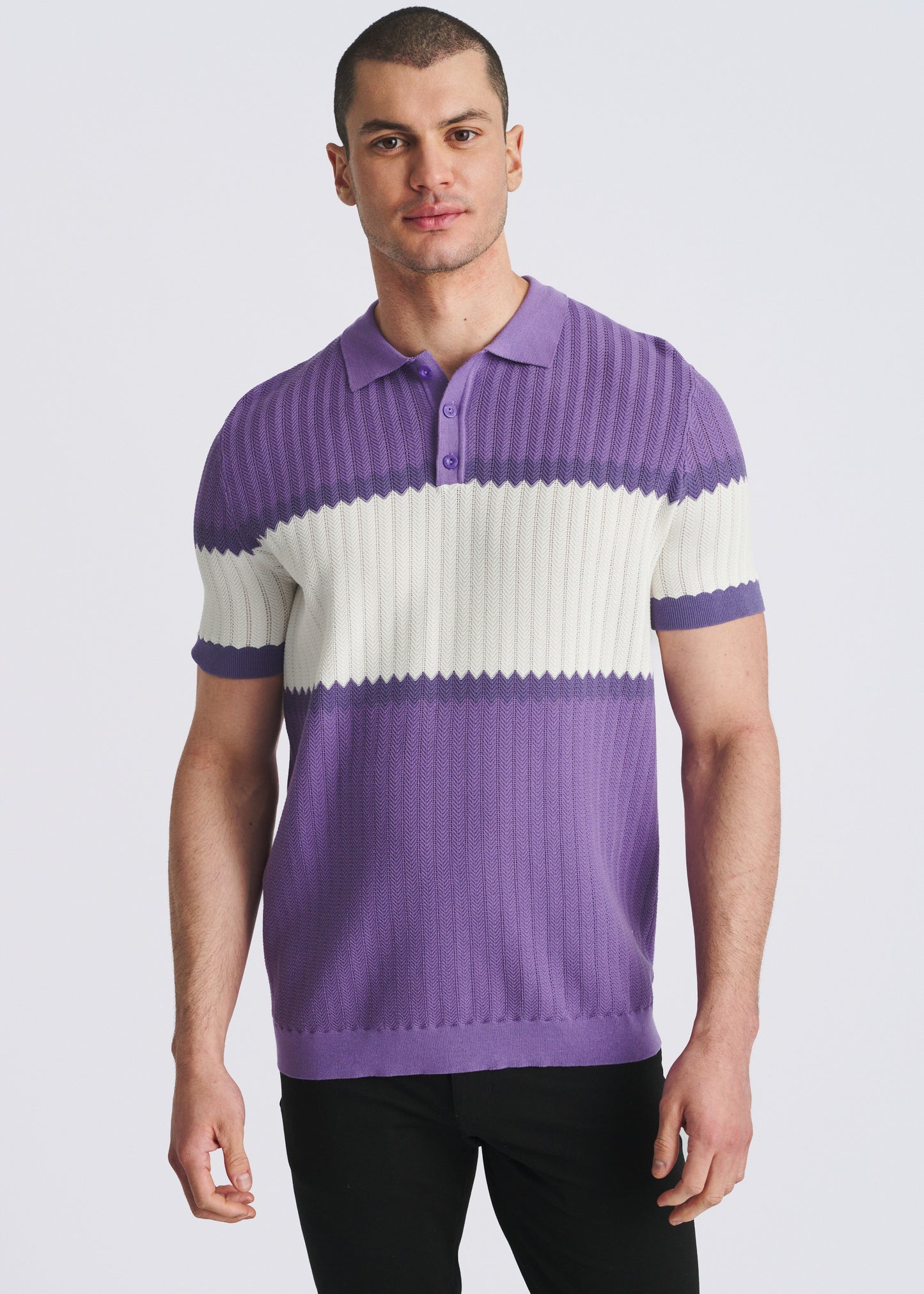 Orchid Color Block Polo