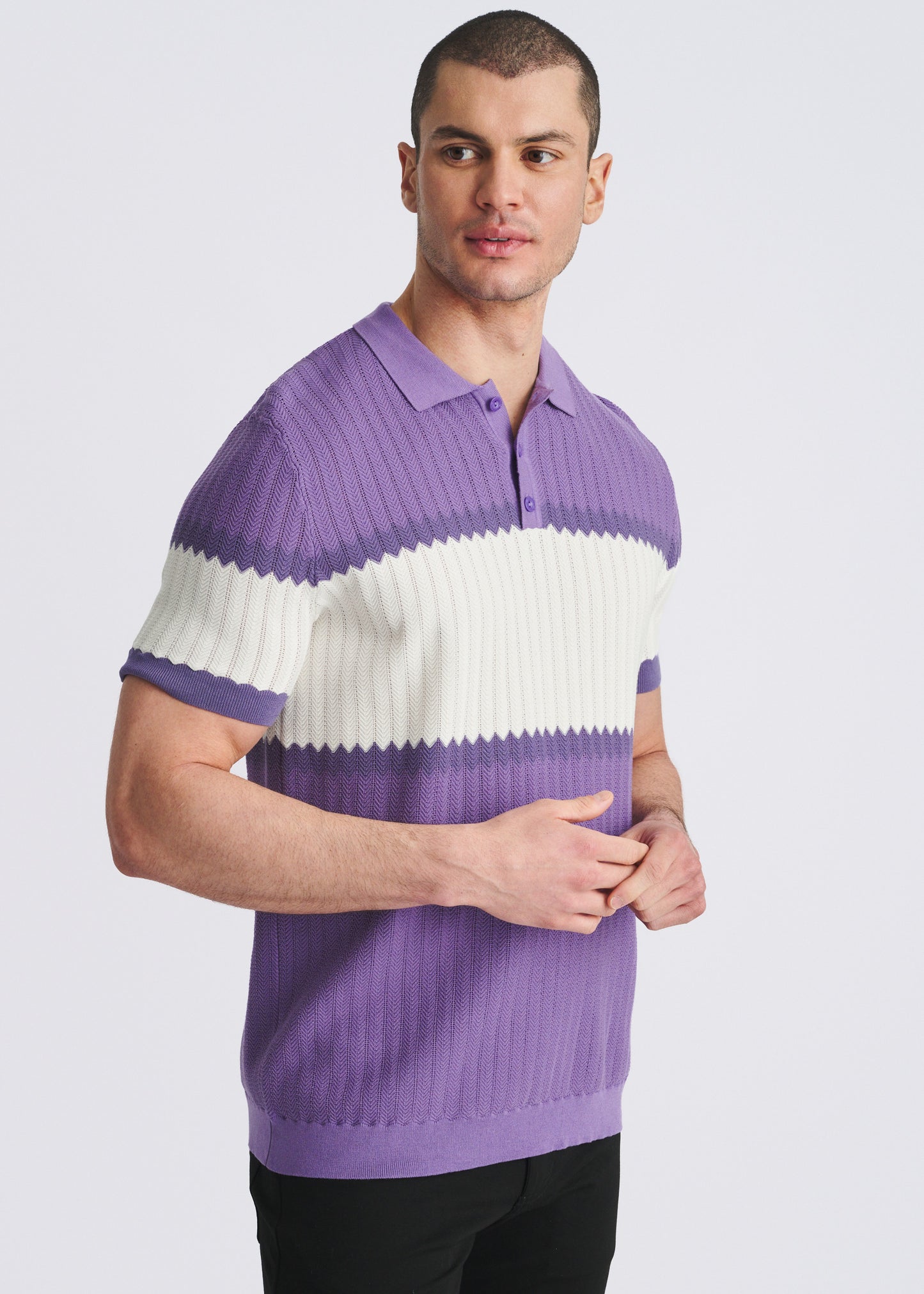 Orchid Color Block Polo