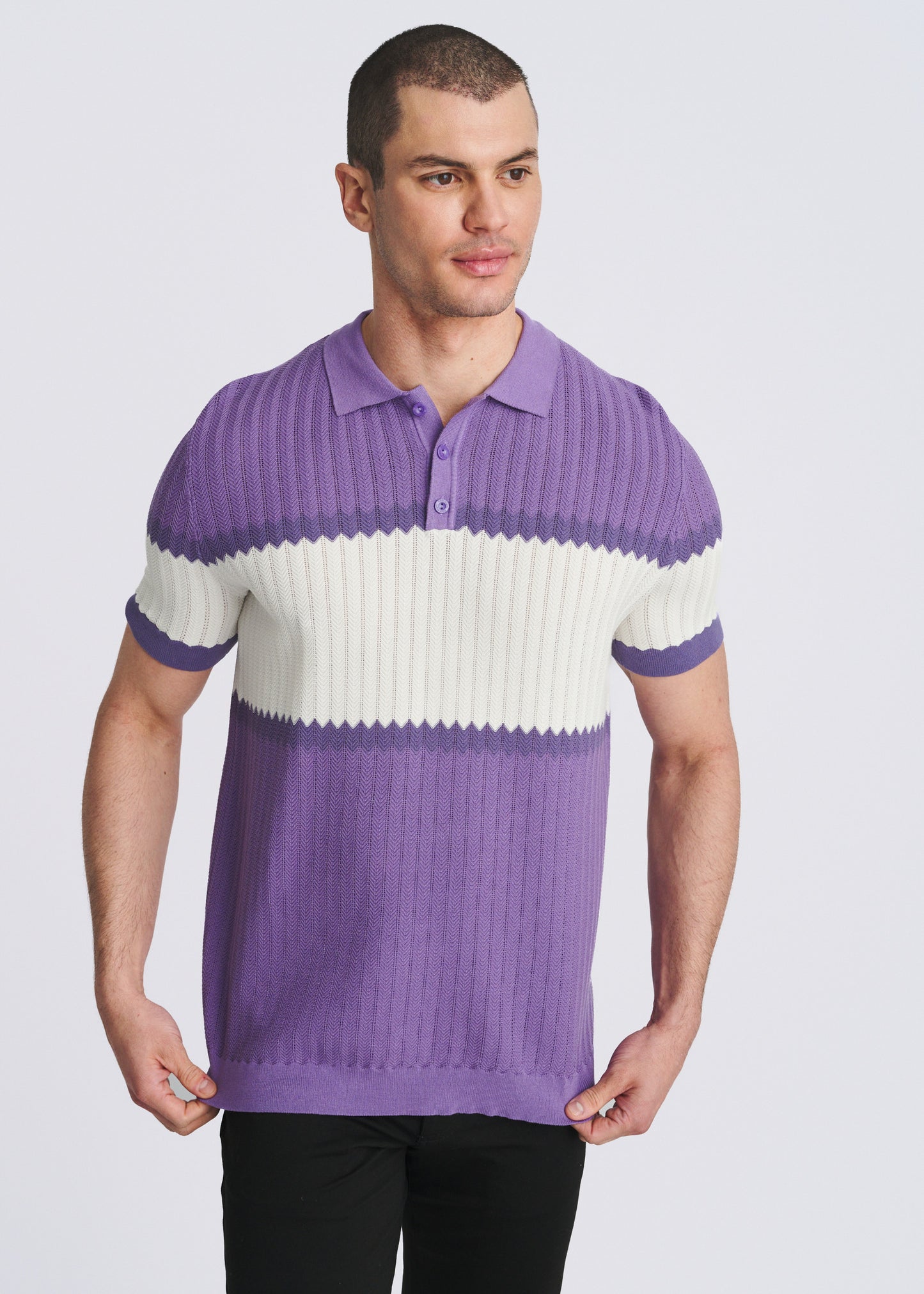Orchid Color Block Polo