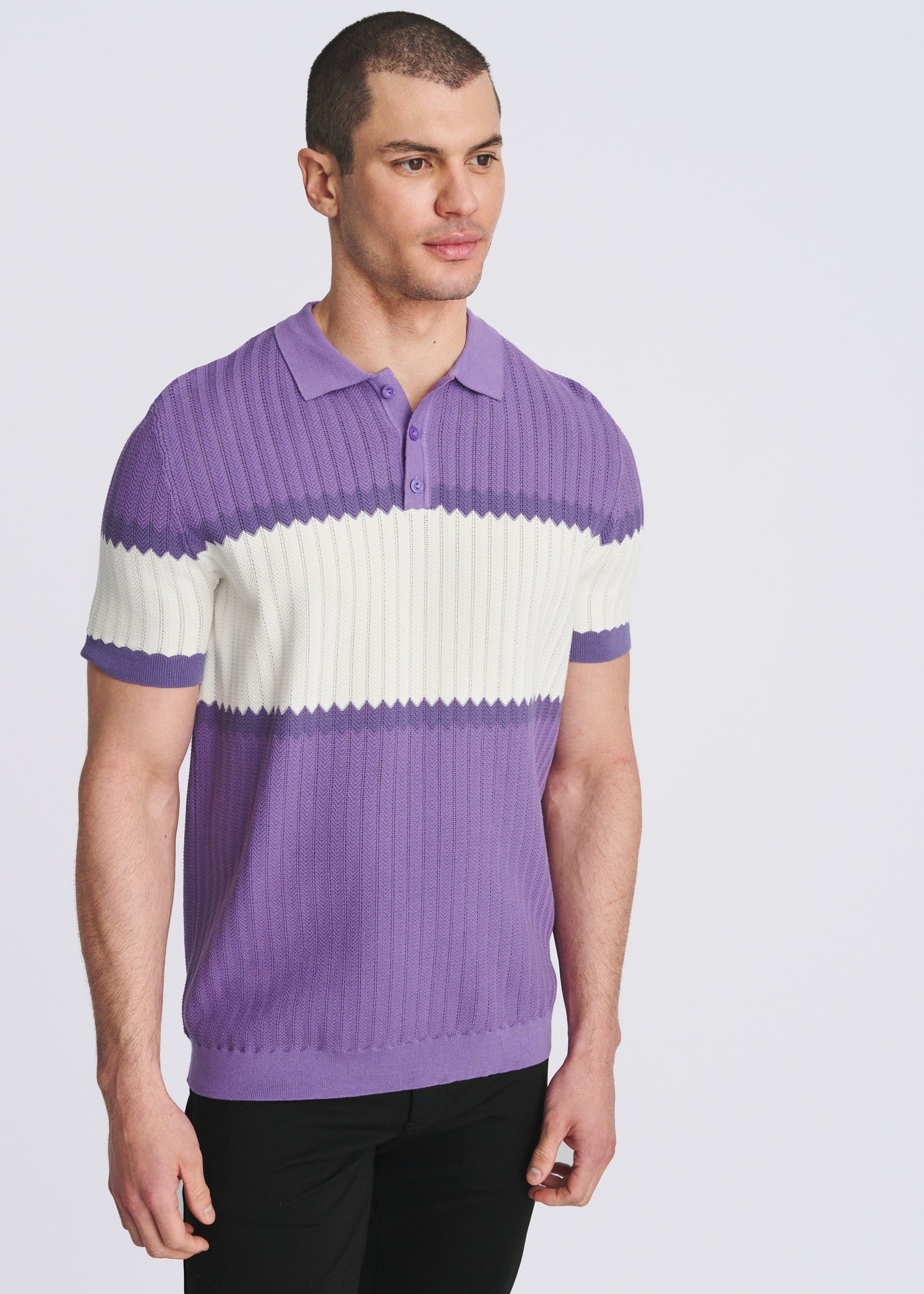 Orchid Color Block Polo