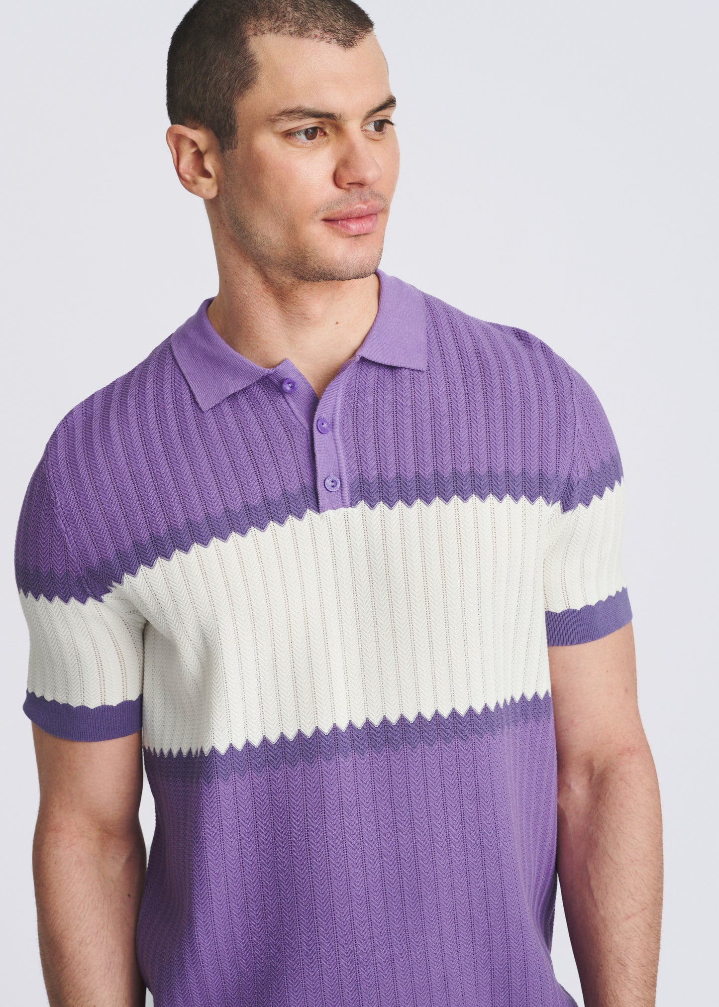 Orchid Color Block Polo