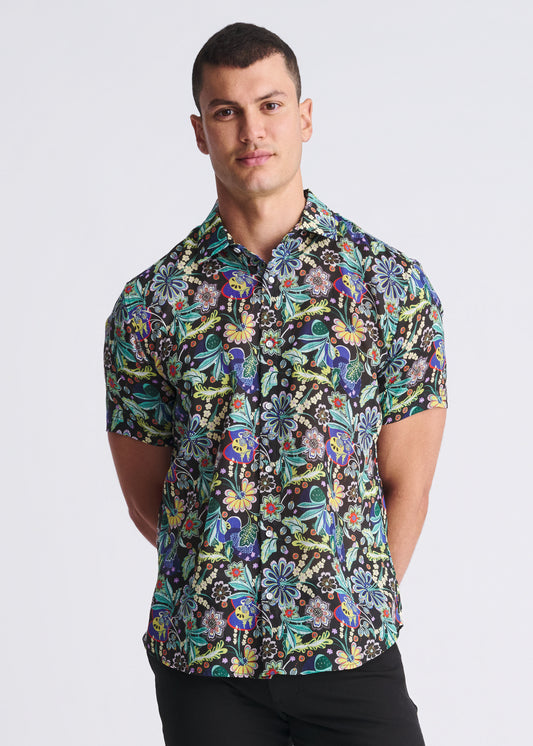 Navy/Green Floral Shirt