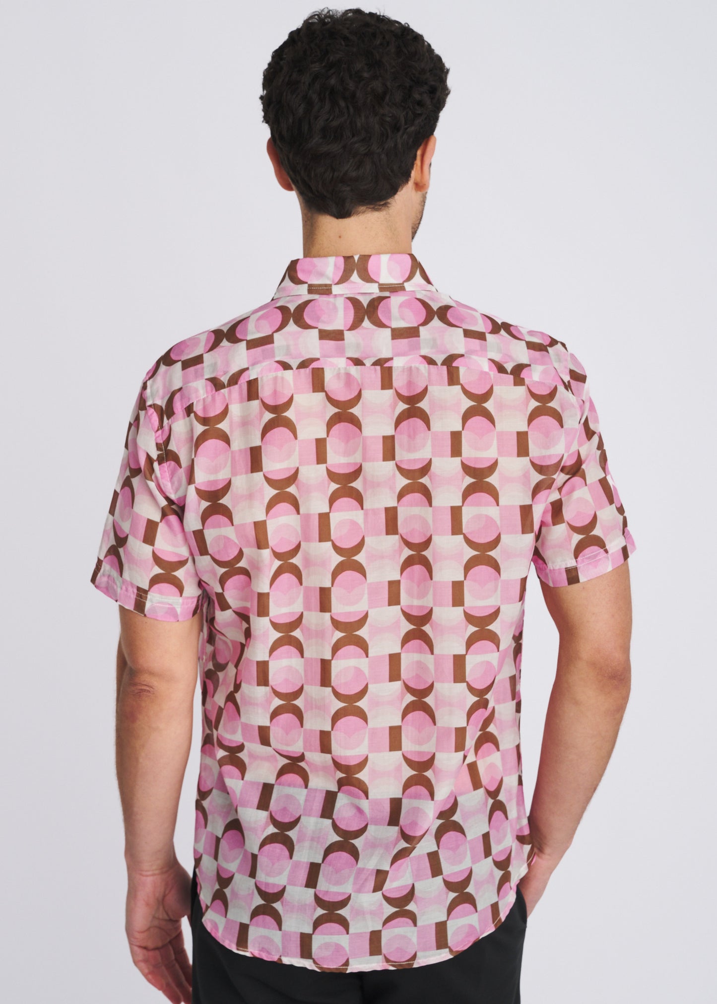 Pink Squares Print Shirt