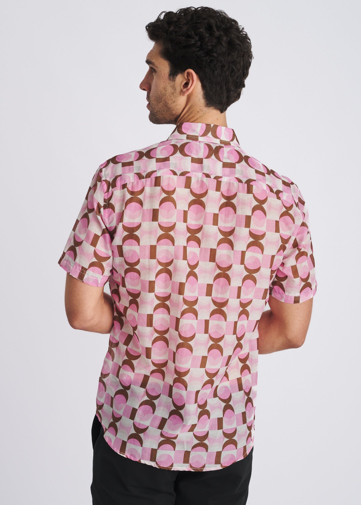 Pink Squares Print Shirt