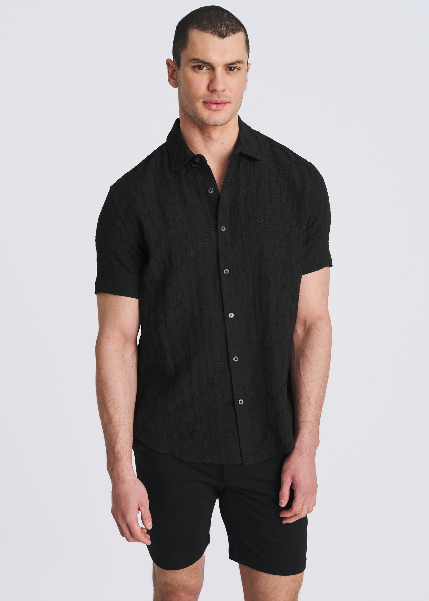 Black Floral Jacquard Shirt