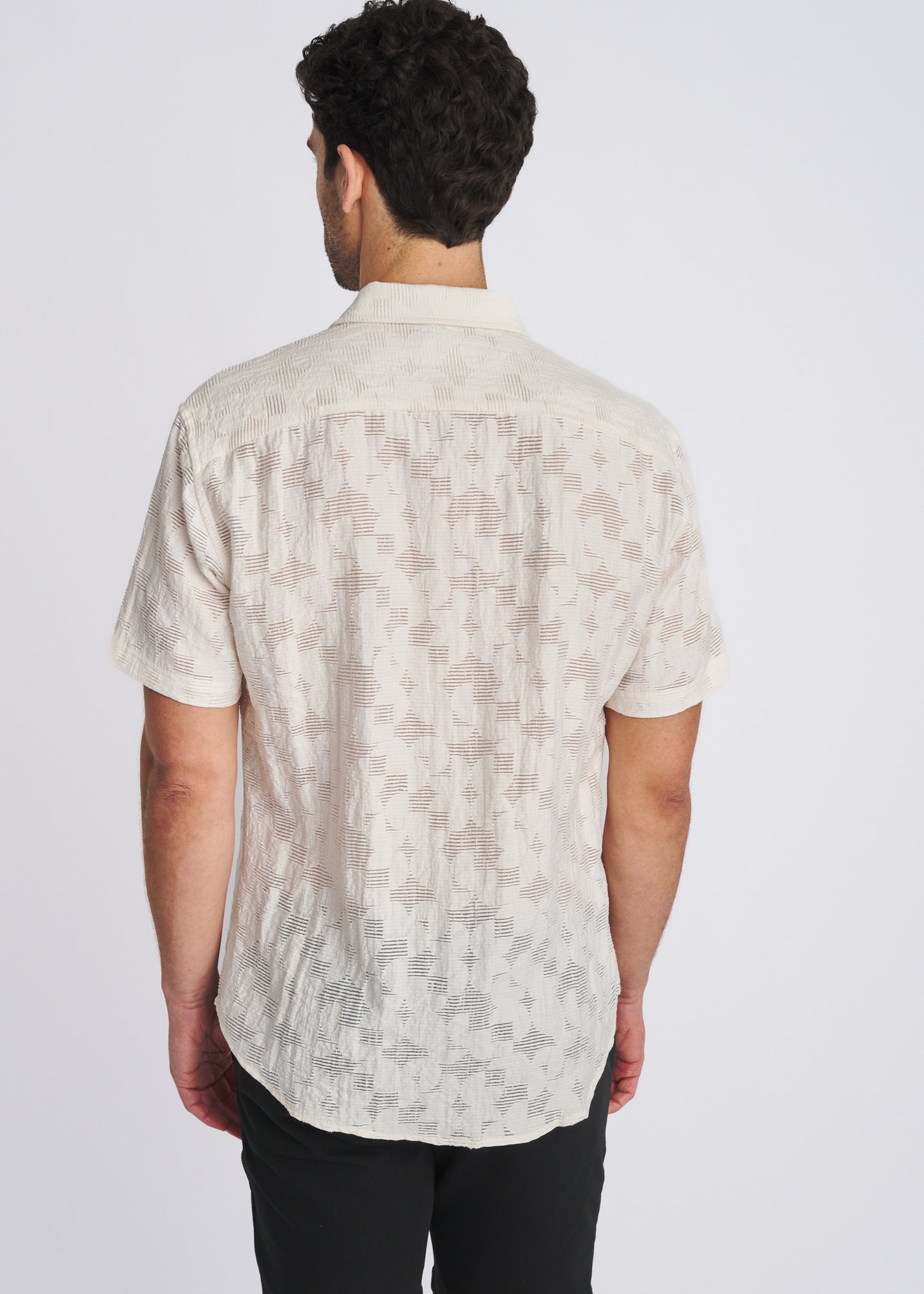 Ecru Floral Jacquard Shirt