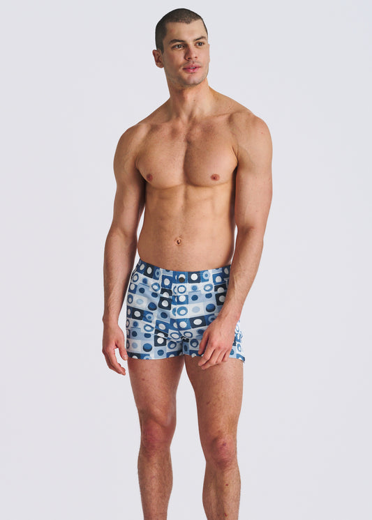 Navy Seersucker Swim Shorts