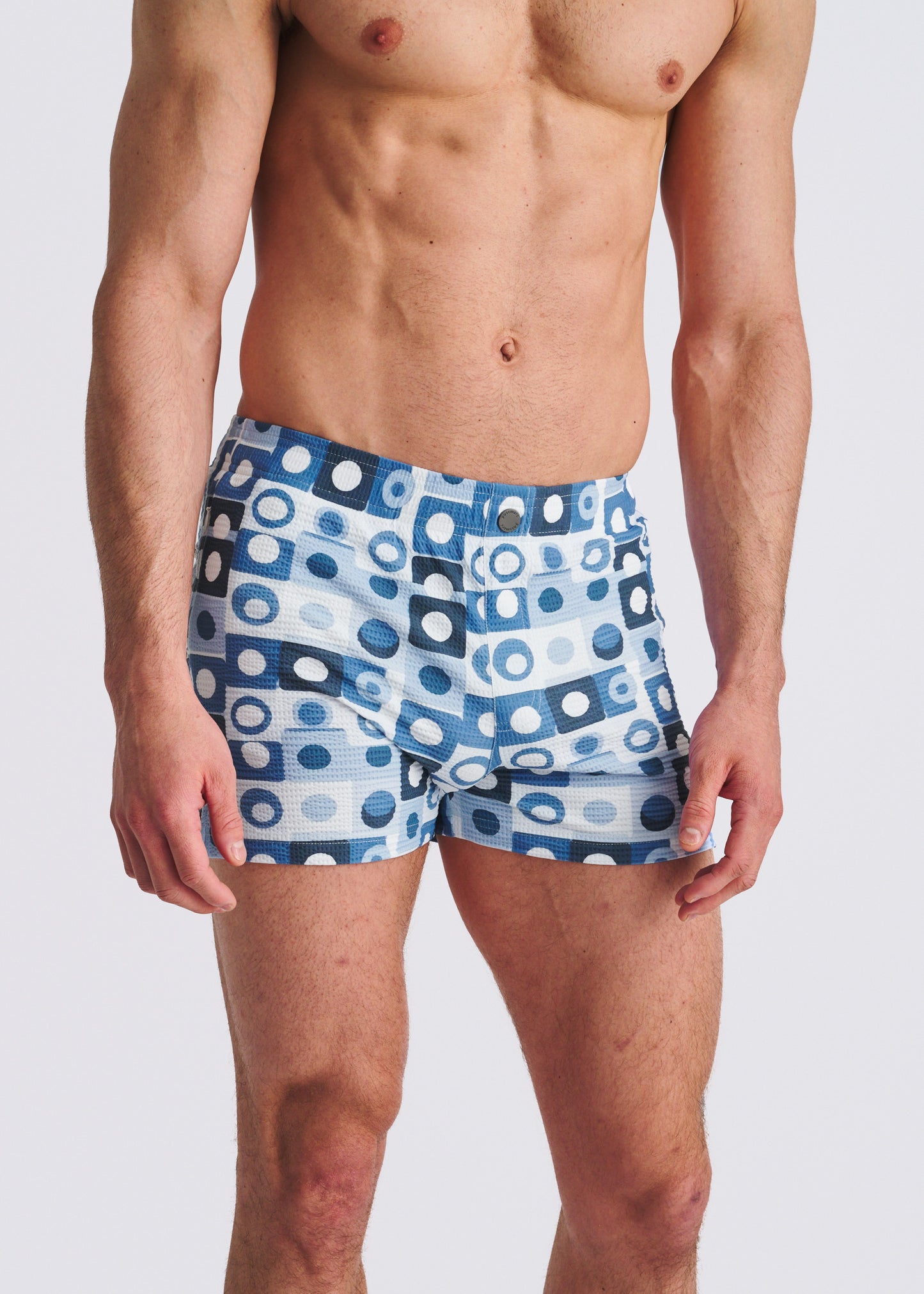 Navy Seersucker Swim Shorts