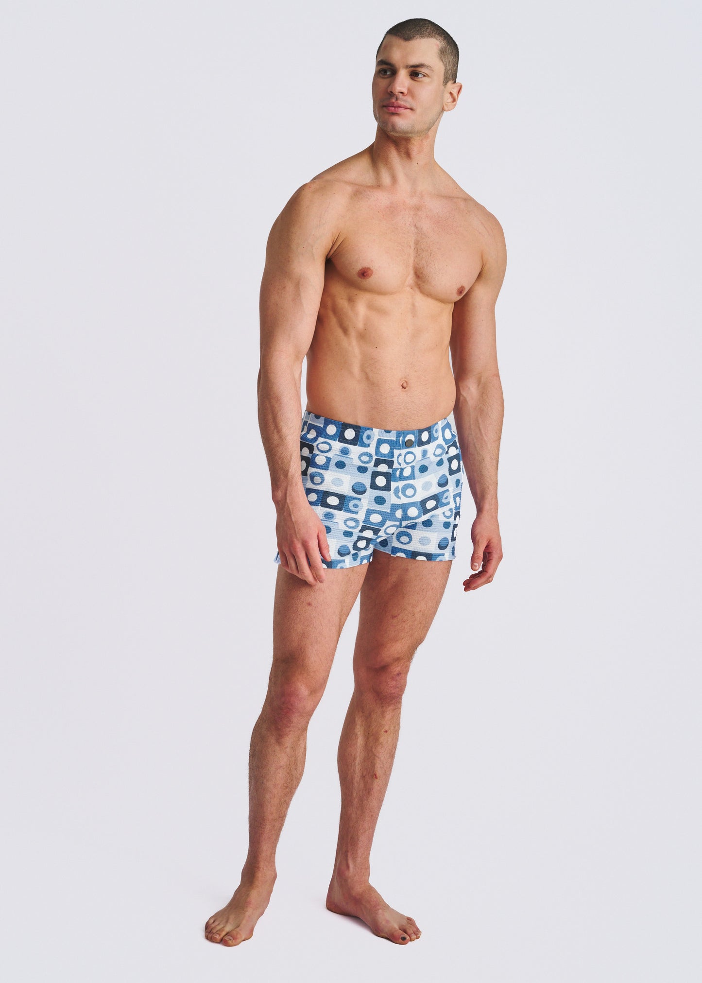 Navy Seersucker Swim Shorts