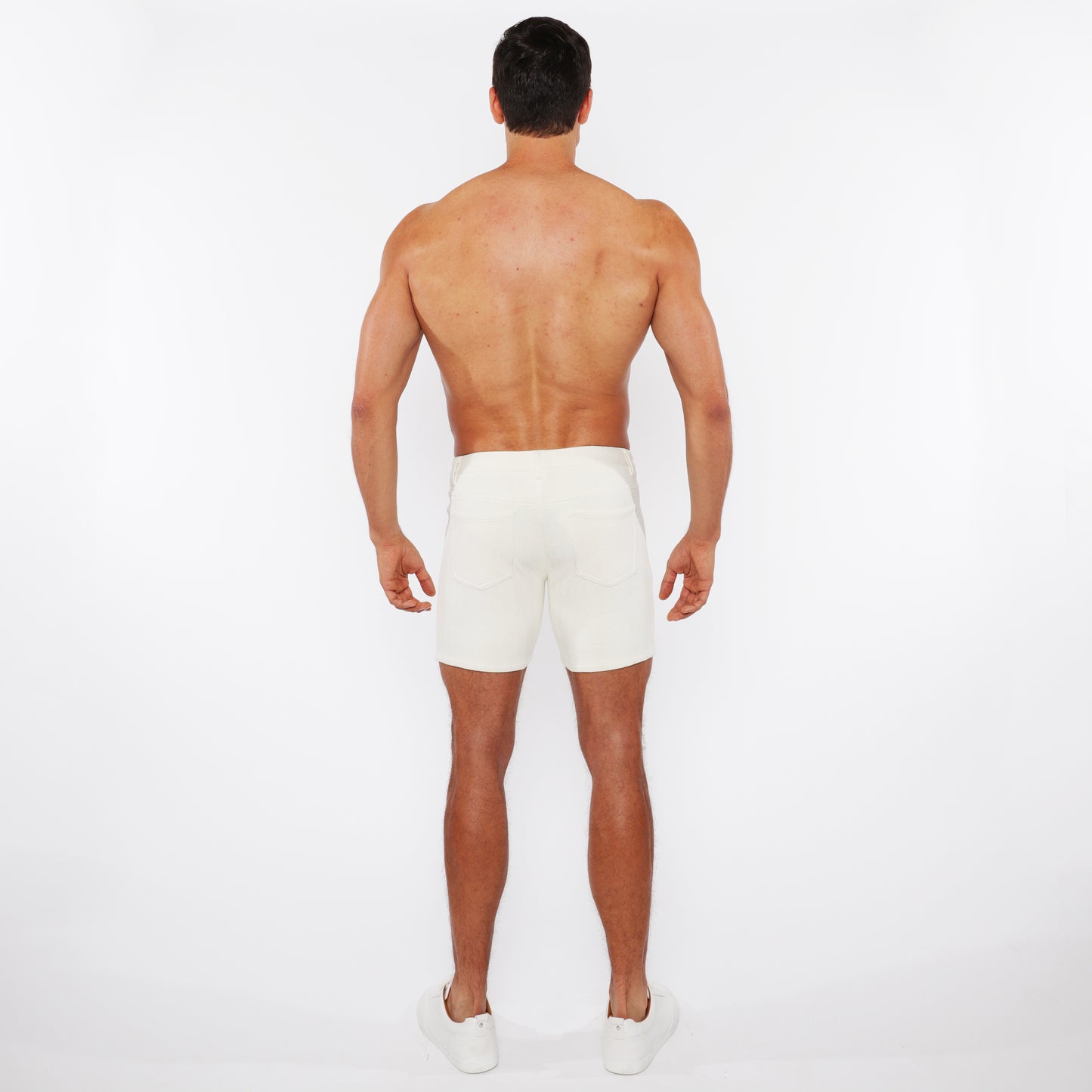 White ZigZag 5" Jacquard Stretch Knit Short