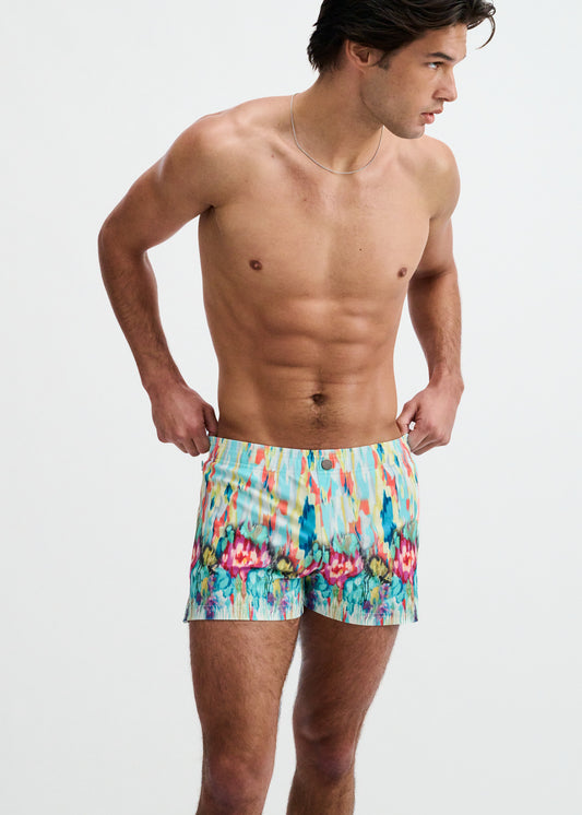 Teal Drips Swim Short