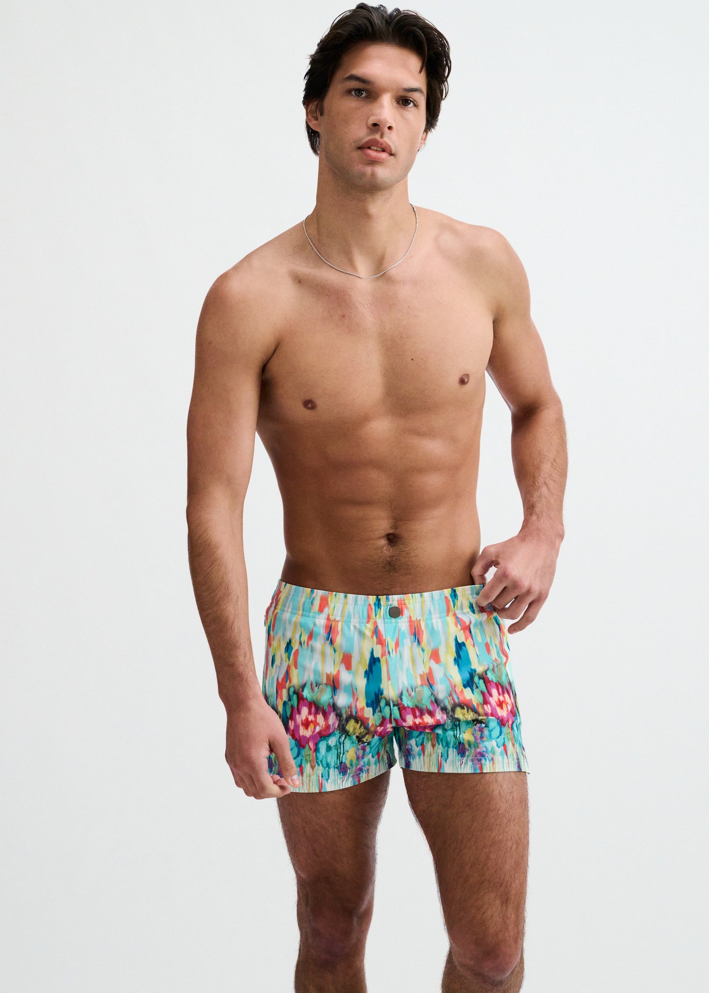 Teal Drips Swim Short