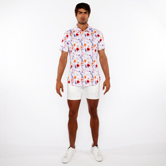 Blossoms Print Jersey Knit Shirt