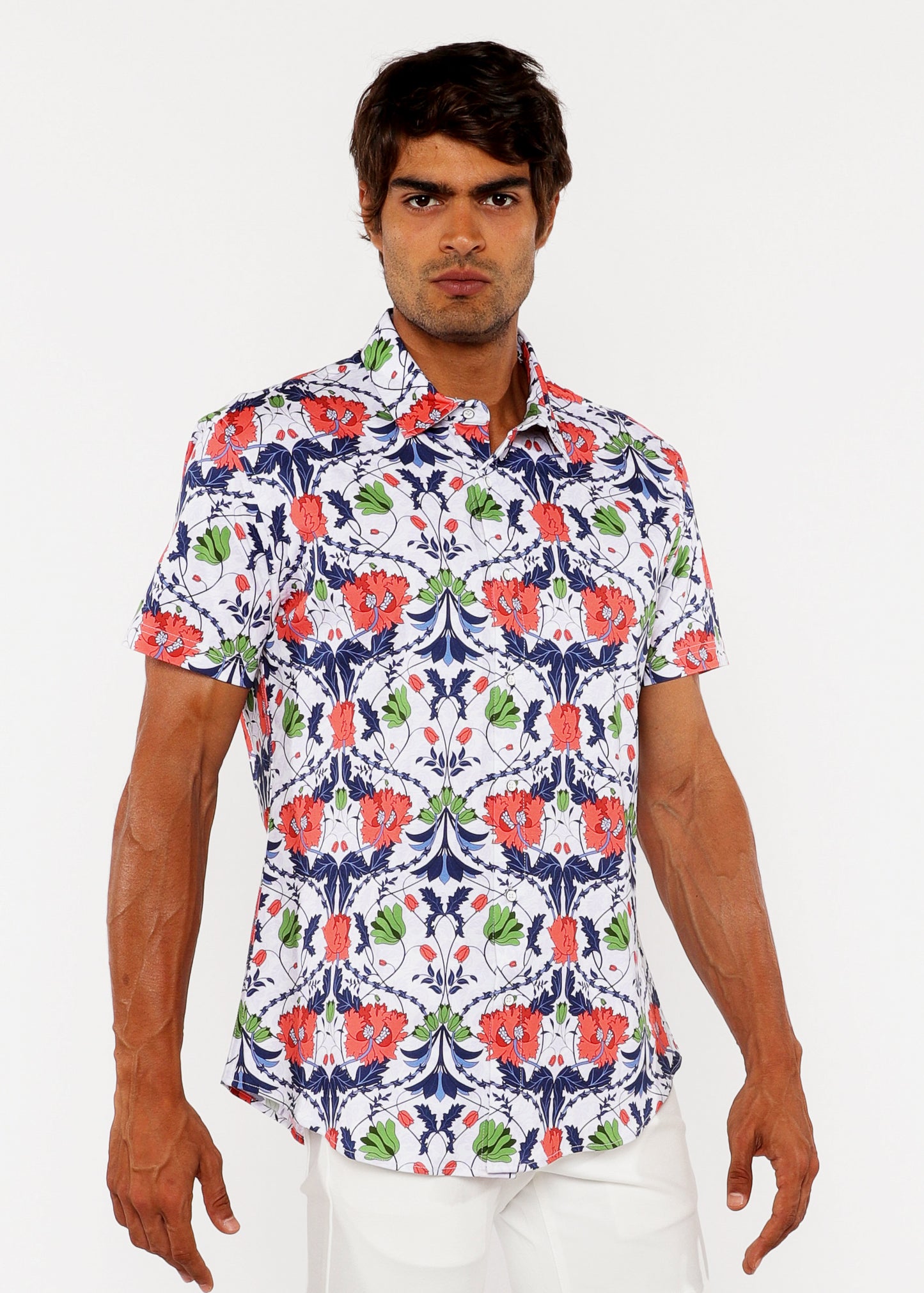 Slate/Sienna Floral Knit Jersey Shirt