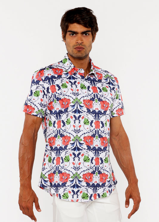 Slate/Sienna Floral Knit Jersey Shirt