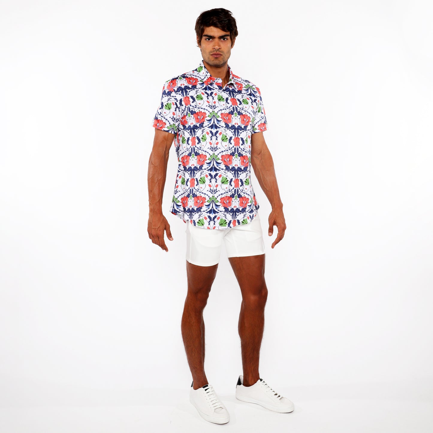 Slate/Sienna Floral Knit Jersey Shirt