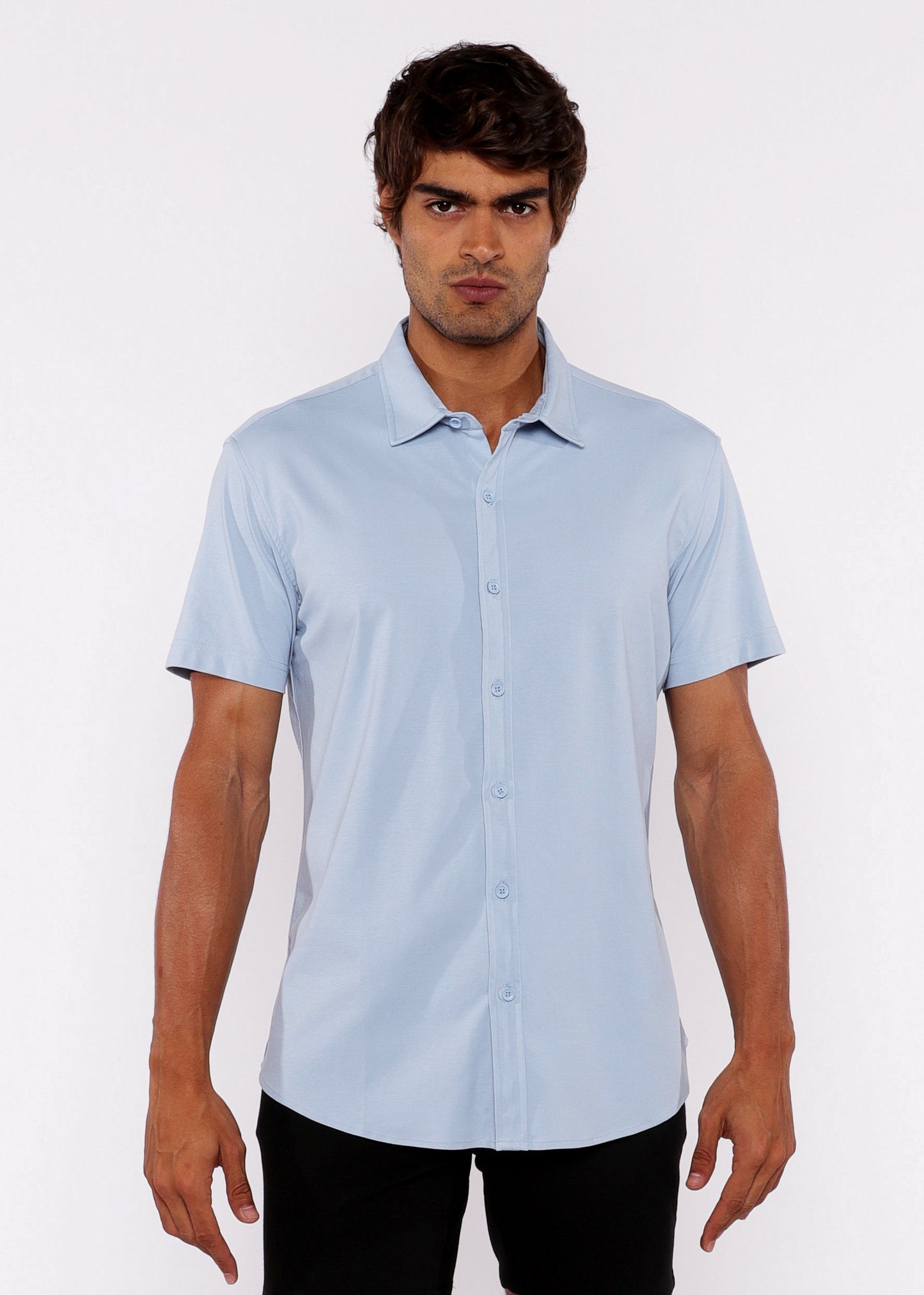Blue Dew Jersey Knit Shirt