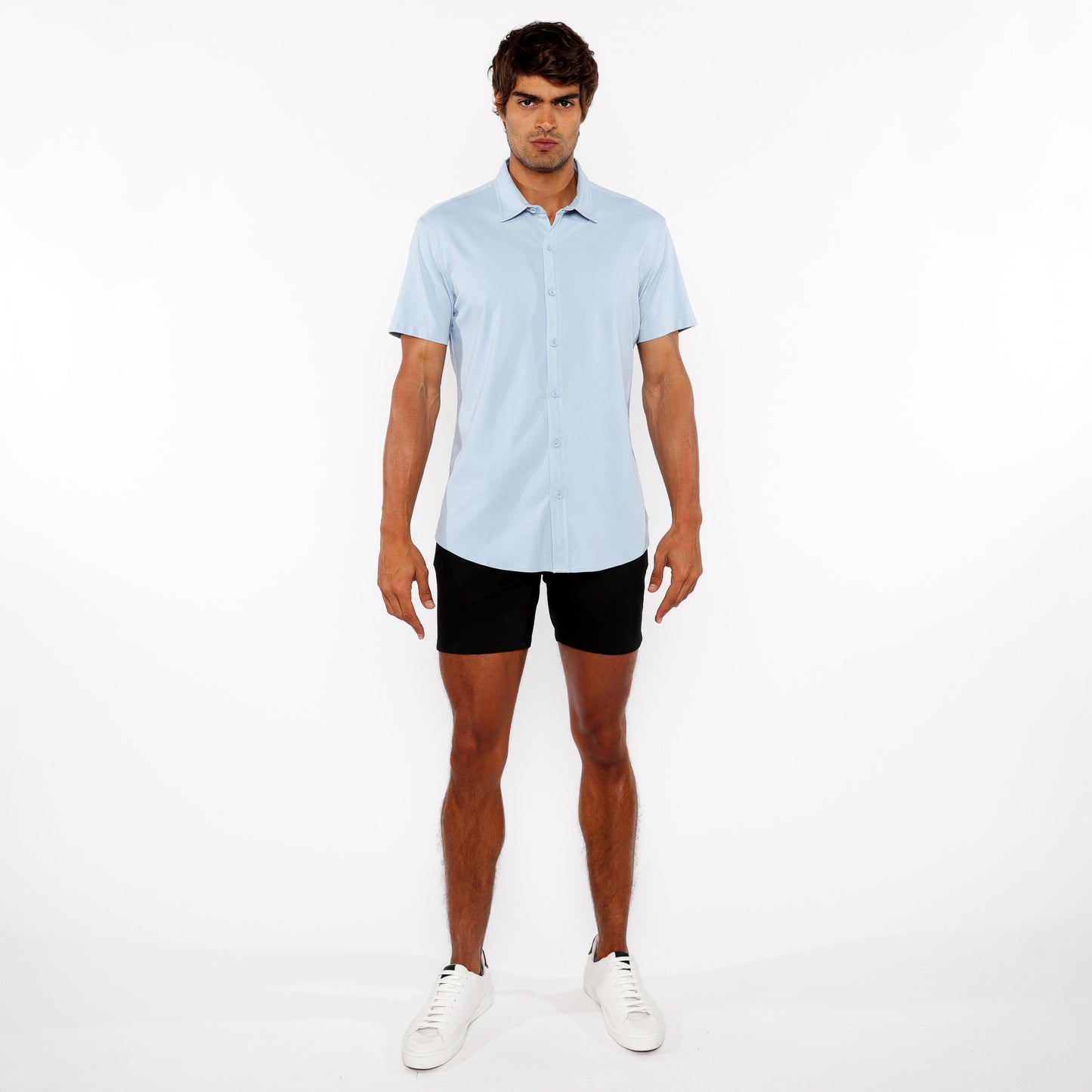 Blue Dew Jersey Knit Shirt