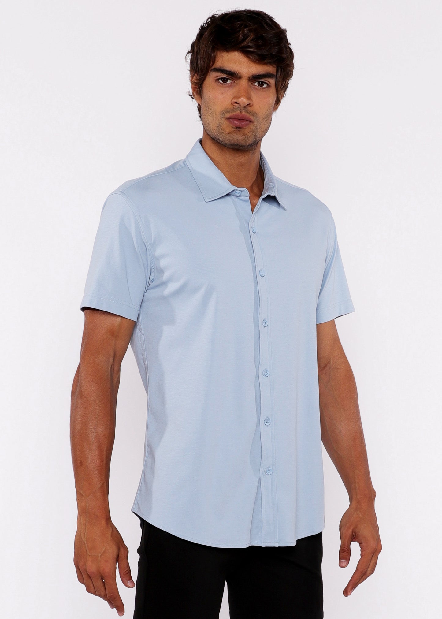 Blue Dew Jersey Knit Shirt