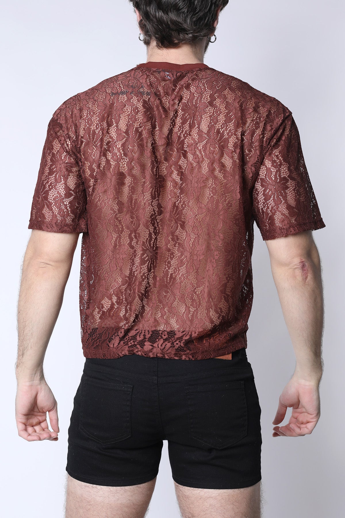 Rust Lace Crop Tee