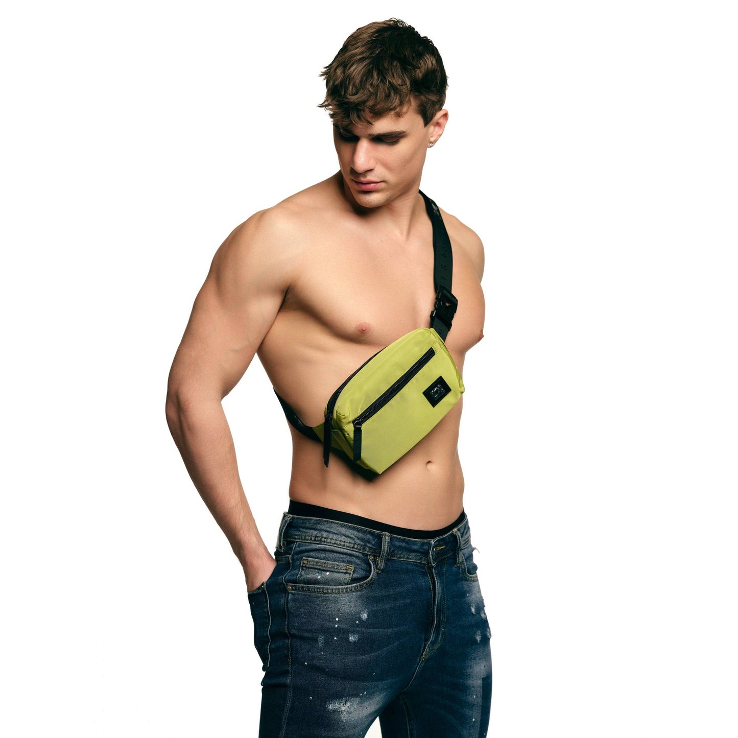Neon Green Crossbody Tech Bag