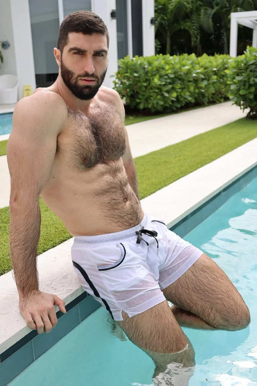White Cruisin' Swim Trunk