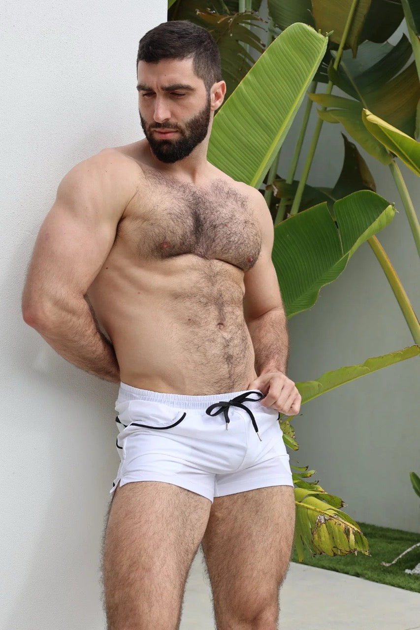 White Cruisin' Swim Trunk