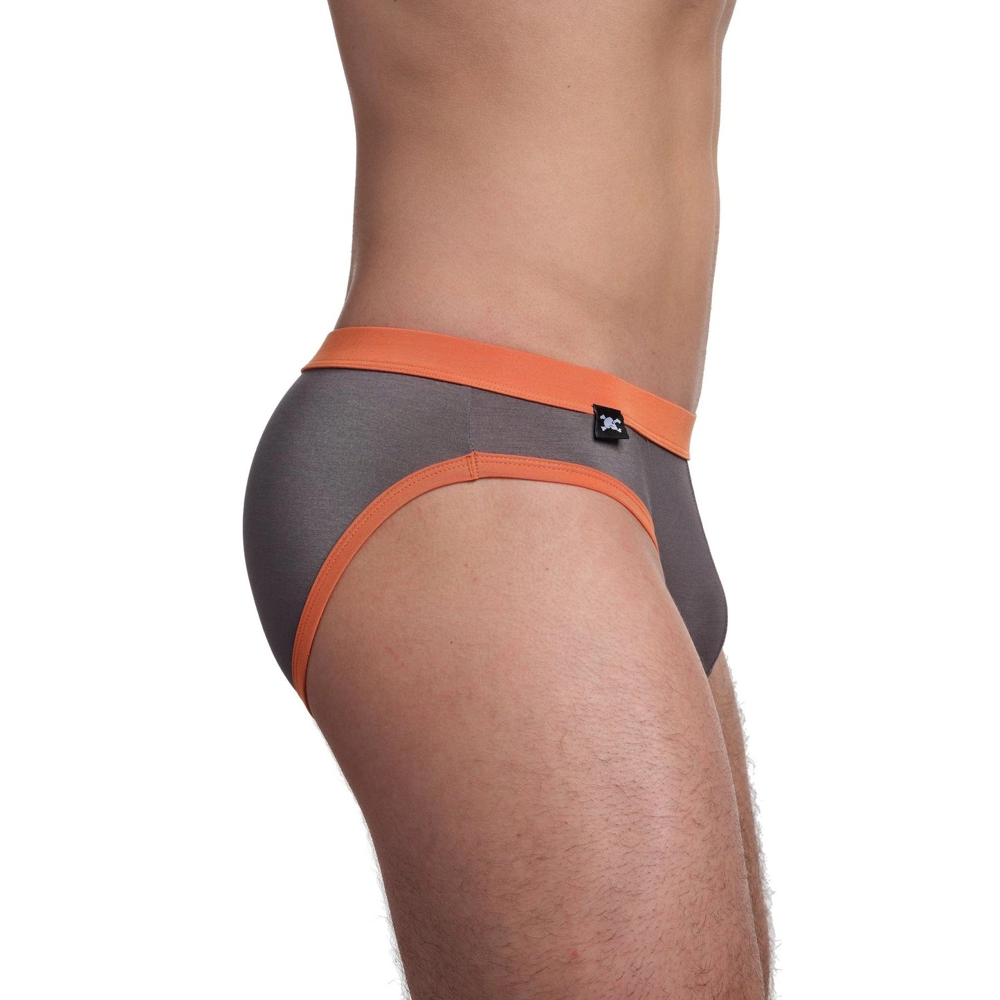 Gray and orange men's underwear on a white background