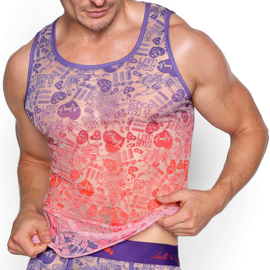 Love Bites Burnout Purple Ombre Tank