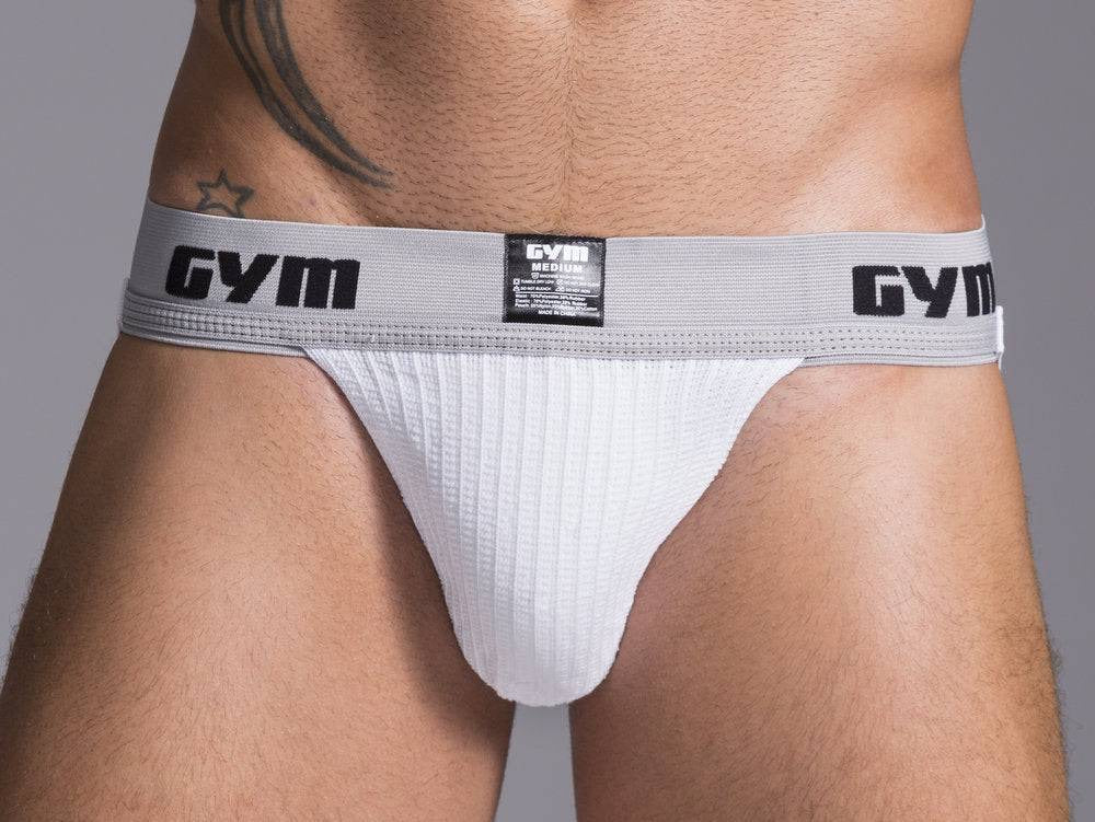 GYM White Workout Jock