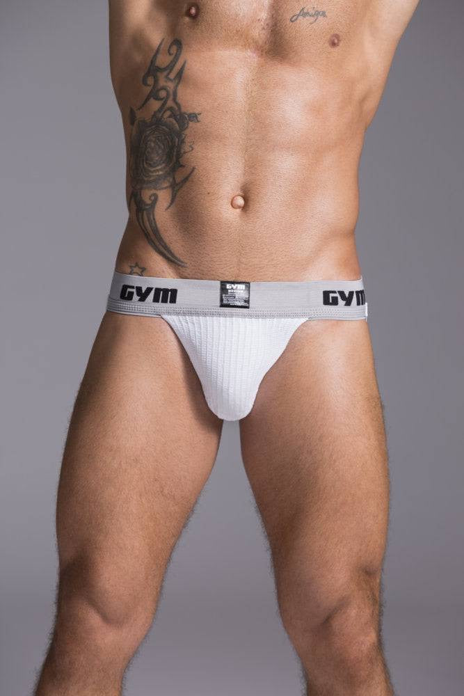 GYM White Workout Jock
