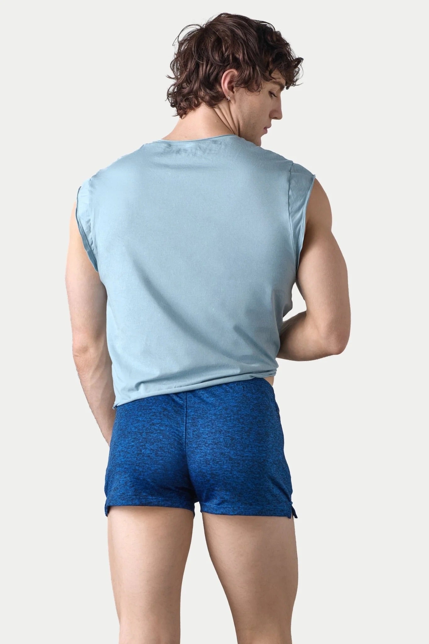 Soft Blue Raw Crop Tee