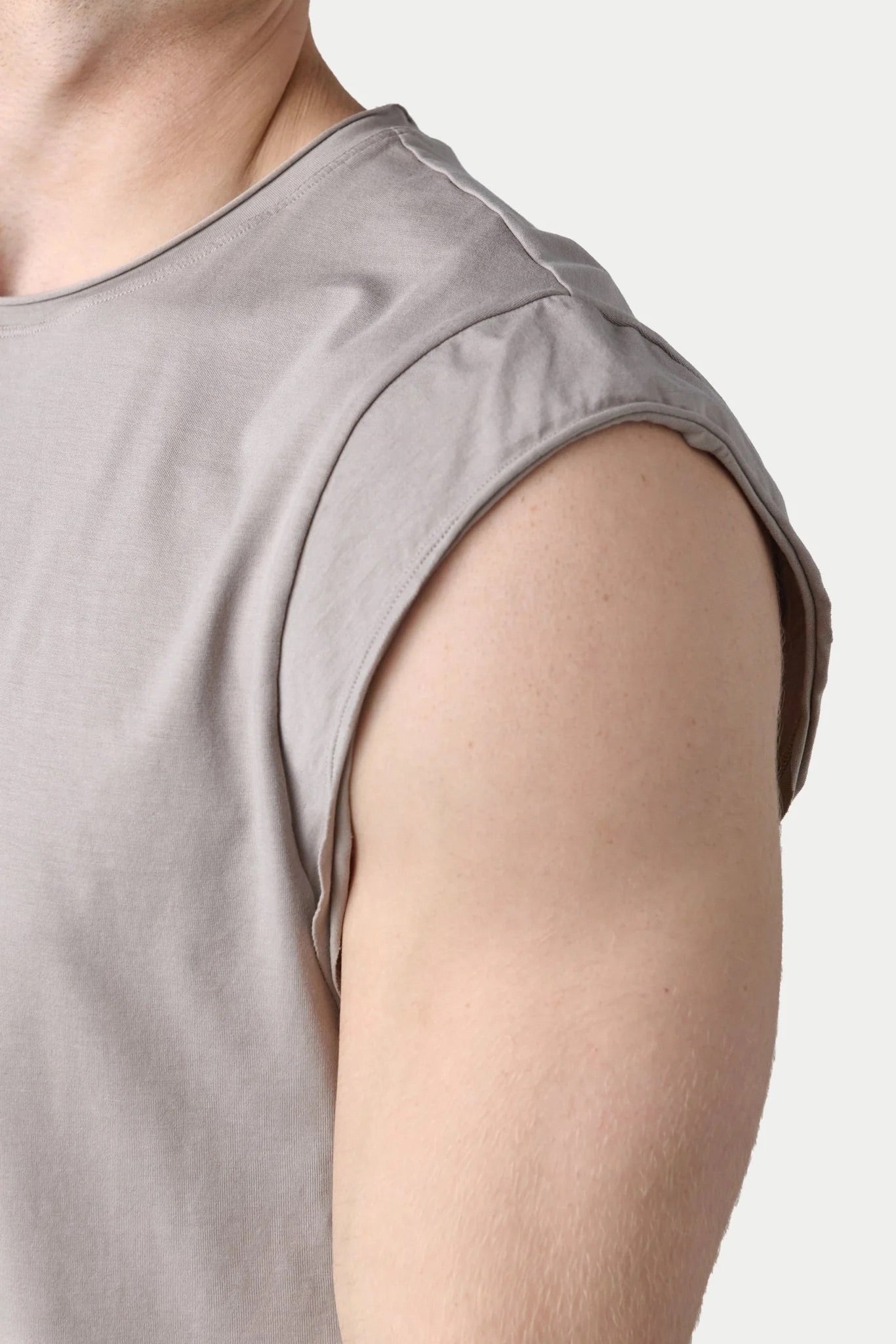 Taupe Raw Crop Tee