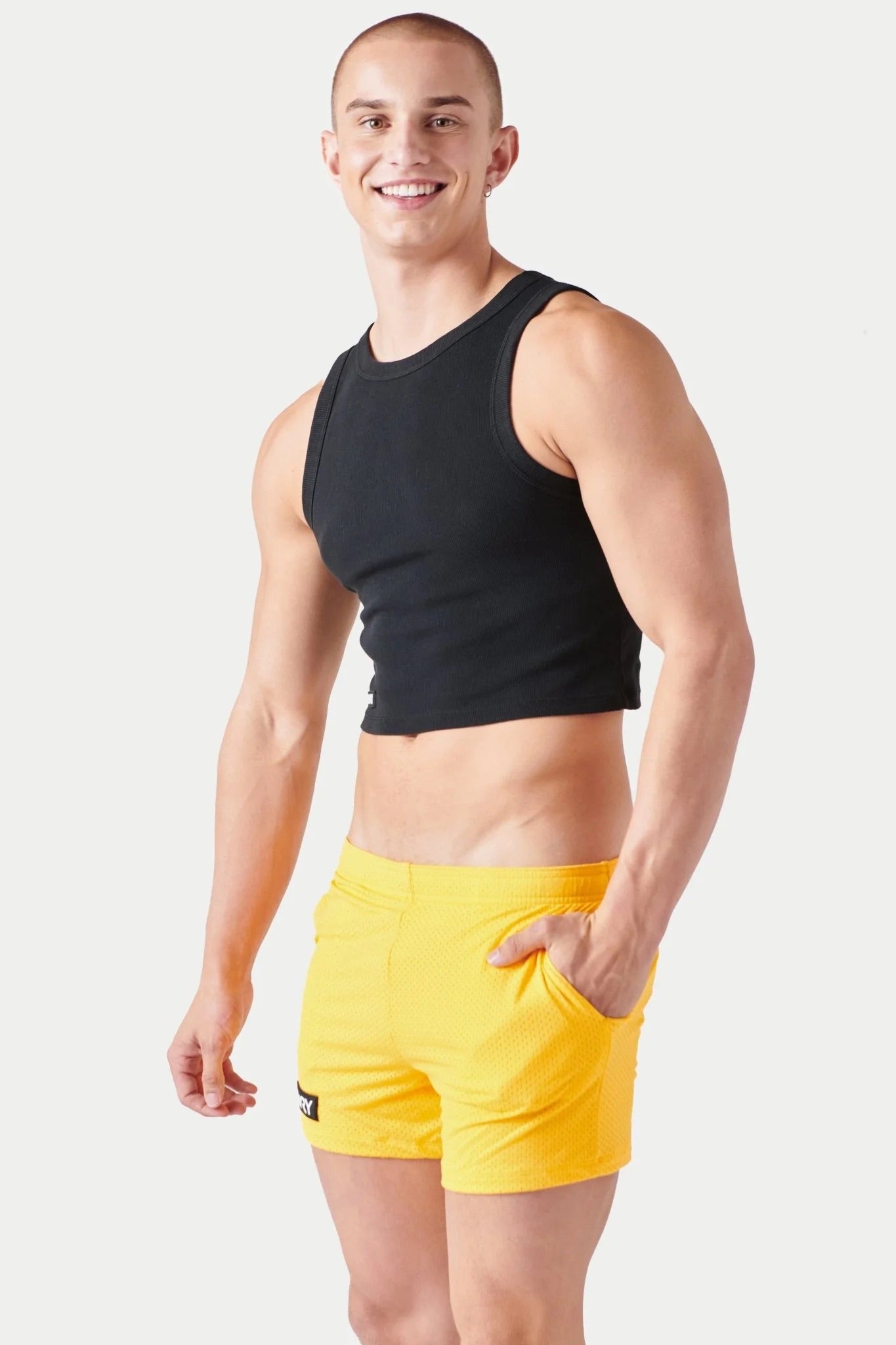 Black Ribbed Crop Tank